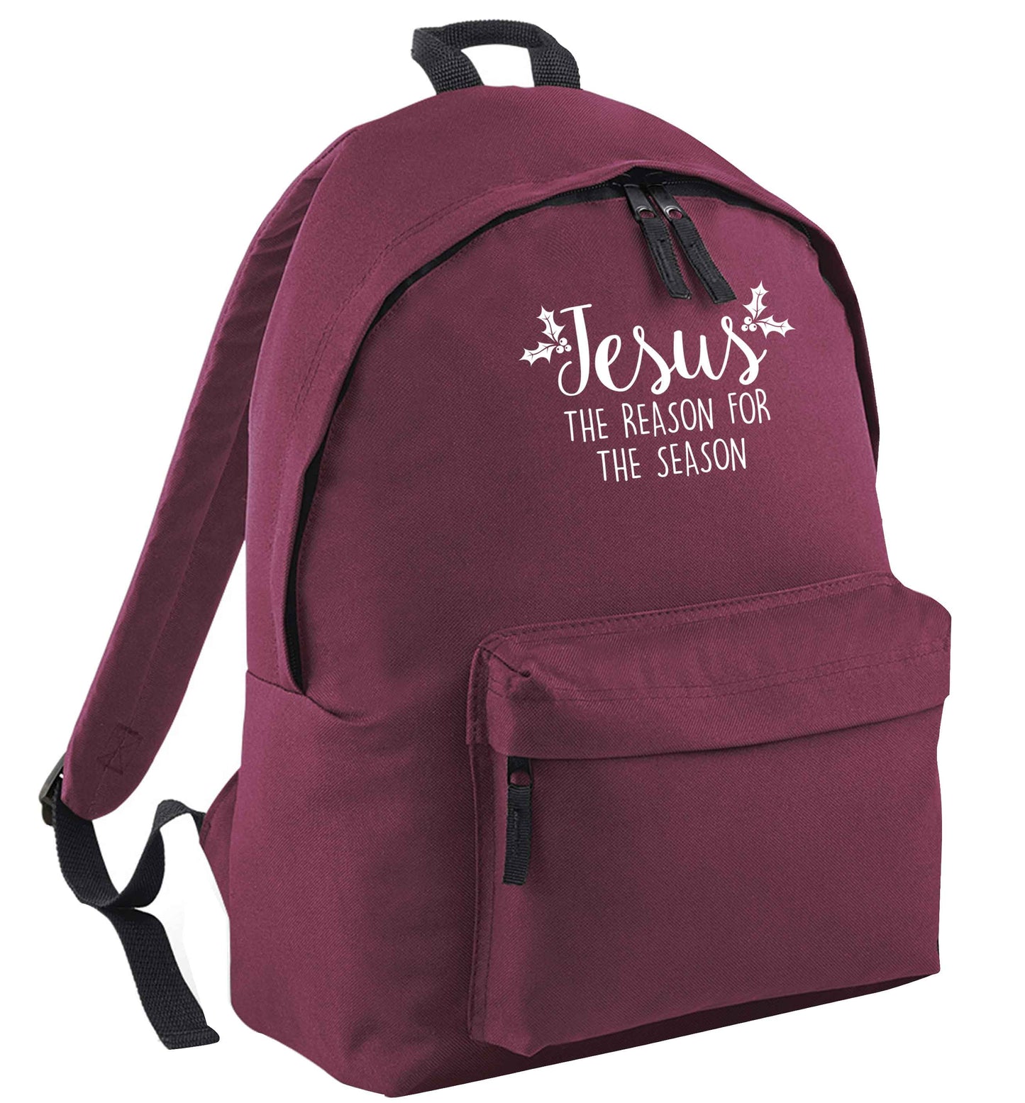Jesus the reason for the season maroon adults backpack