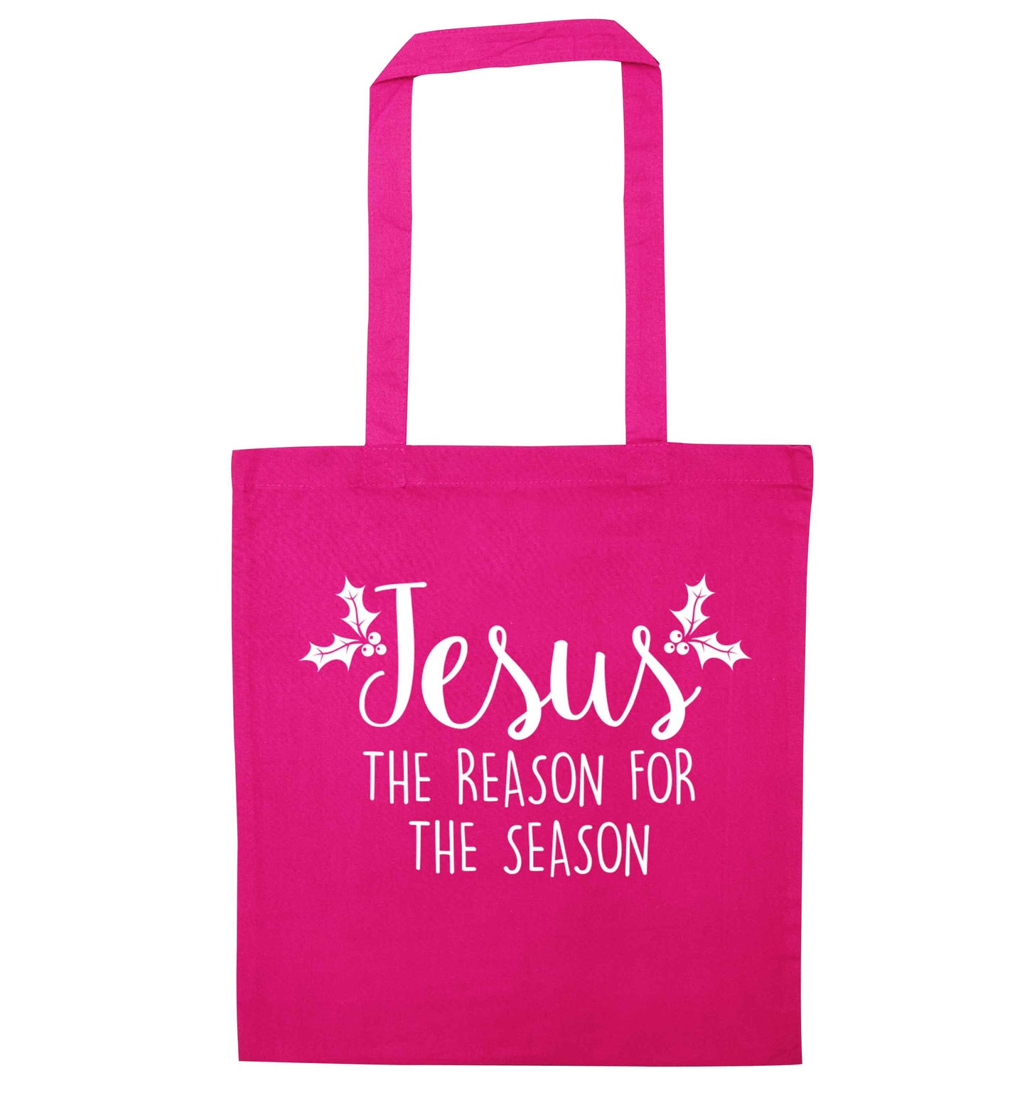 Jesus the reason for the season pink tote bag