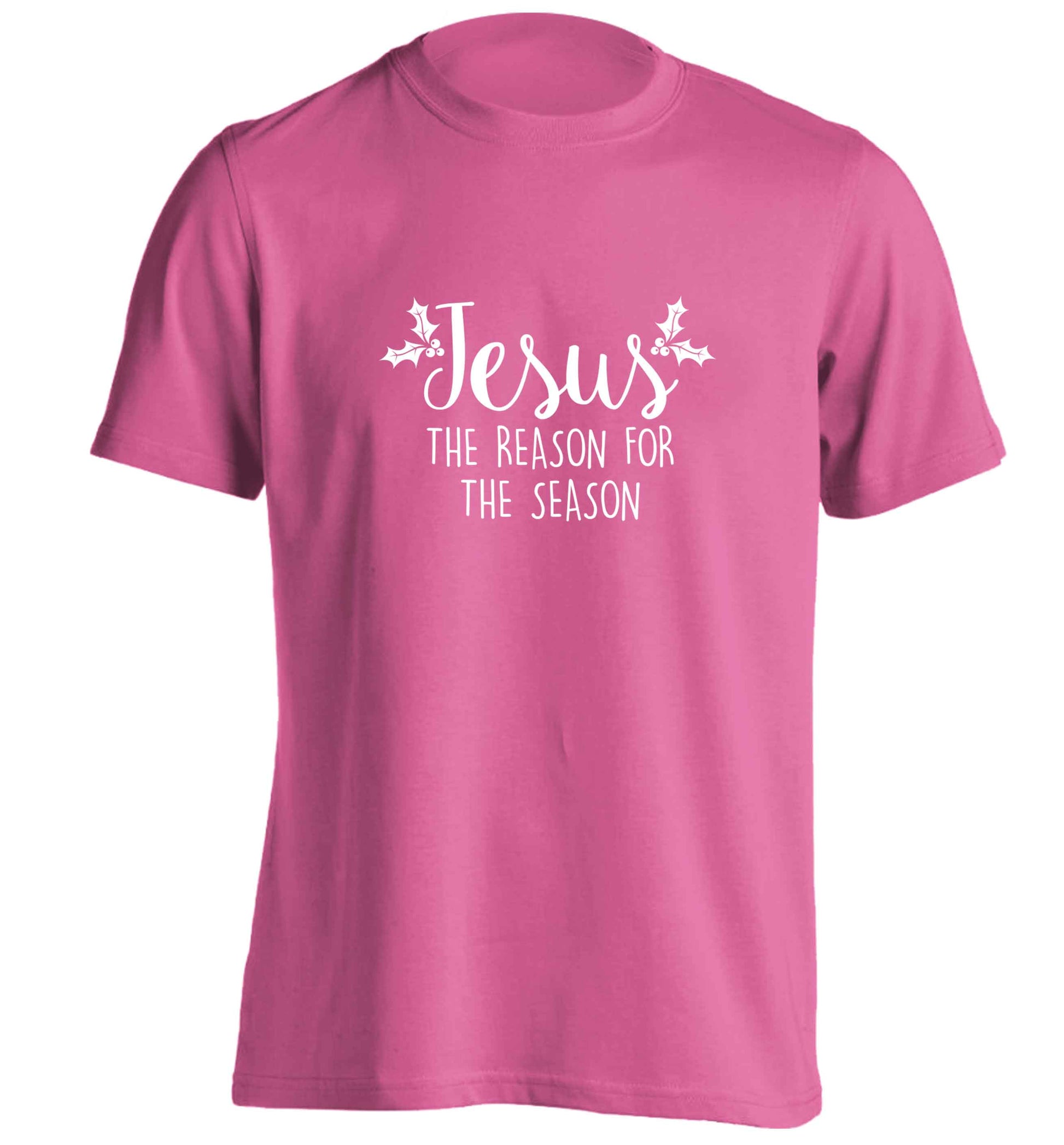 Jesus the reason for the season adults unisex pink Tshirt 2XL