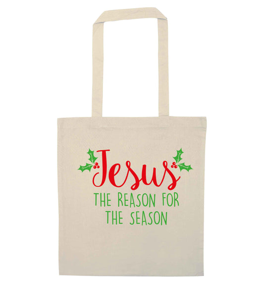 Jesus the reason for the season natural tote bag