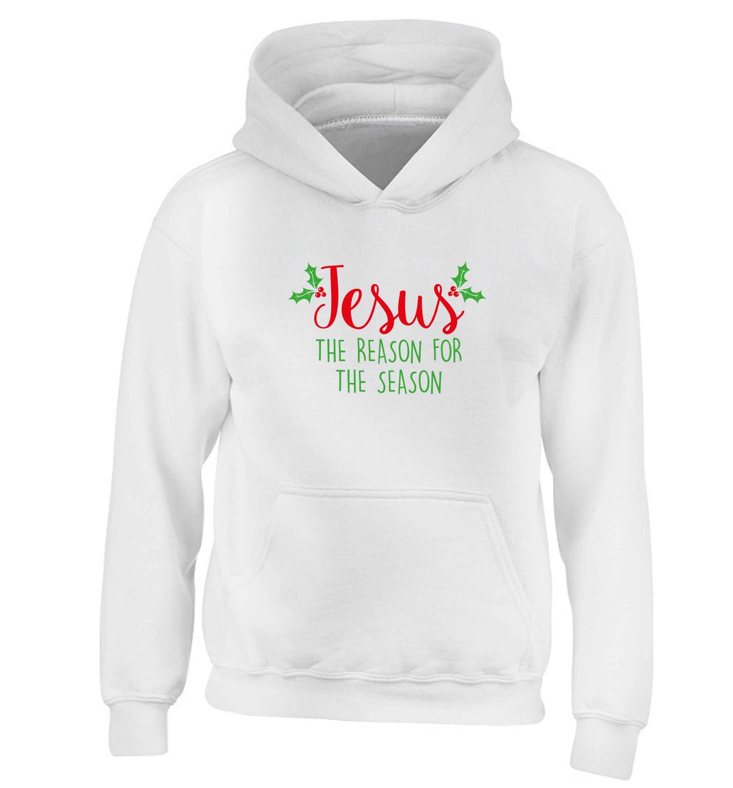 Jesus the reason for the season children's white hoodie 12-13 Years