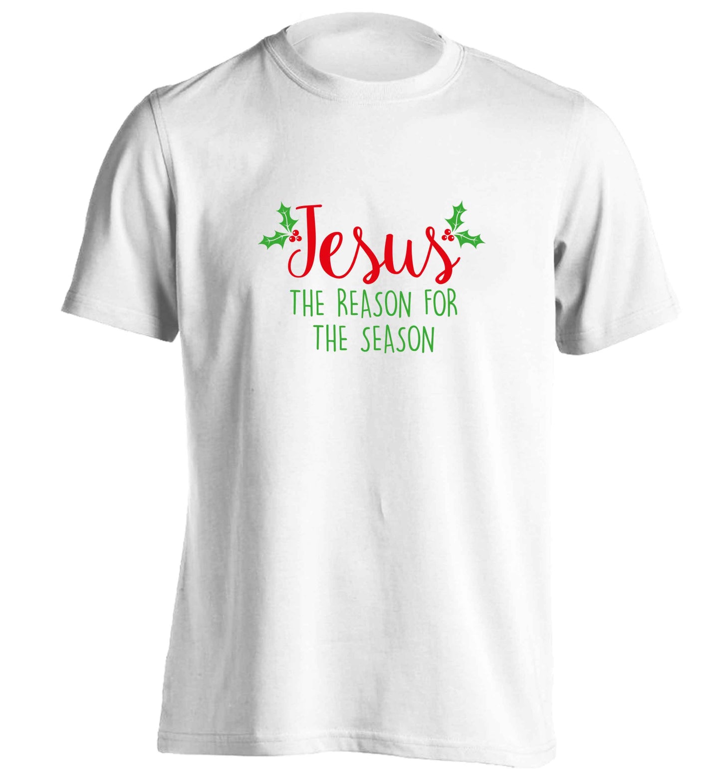 Jesus the reason for the season adults unisex white Tshirt 2XL