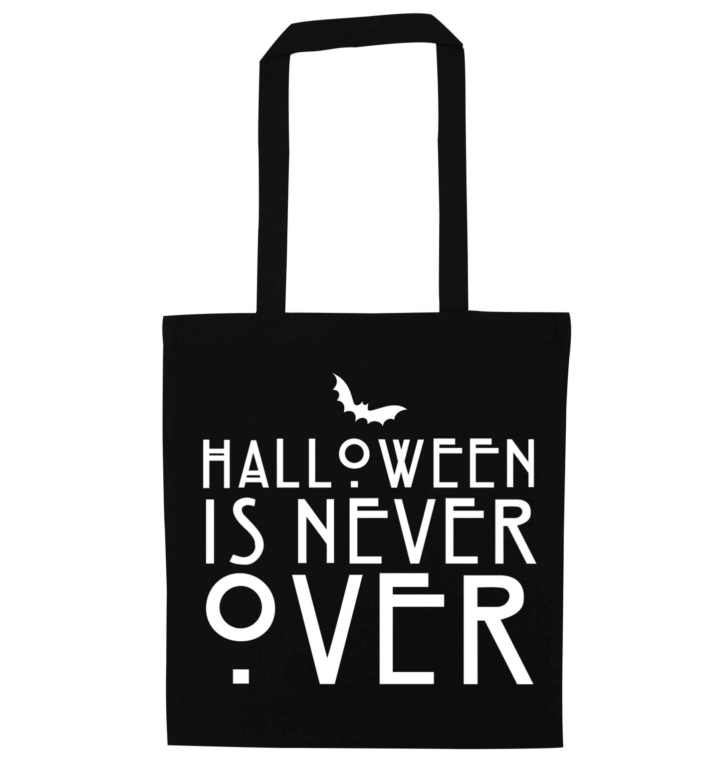 Halloween is never over black tote bag