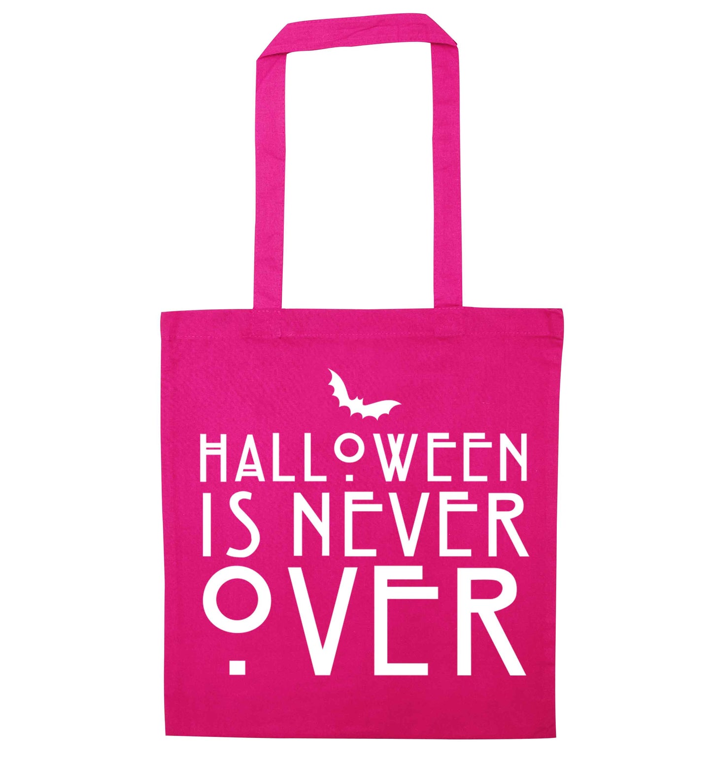 Halloween is never over pink tote bag