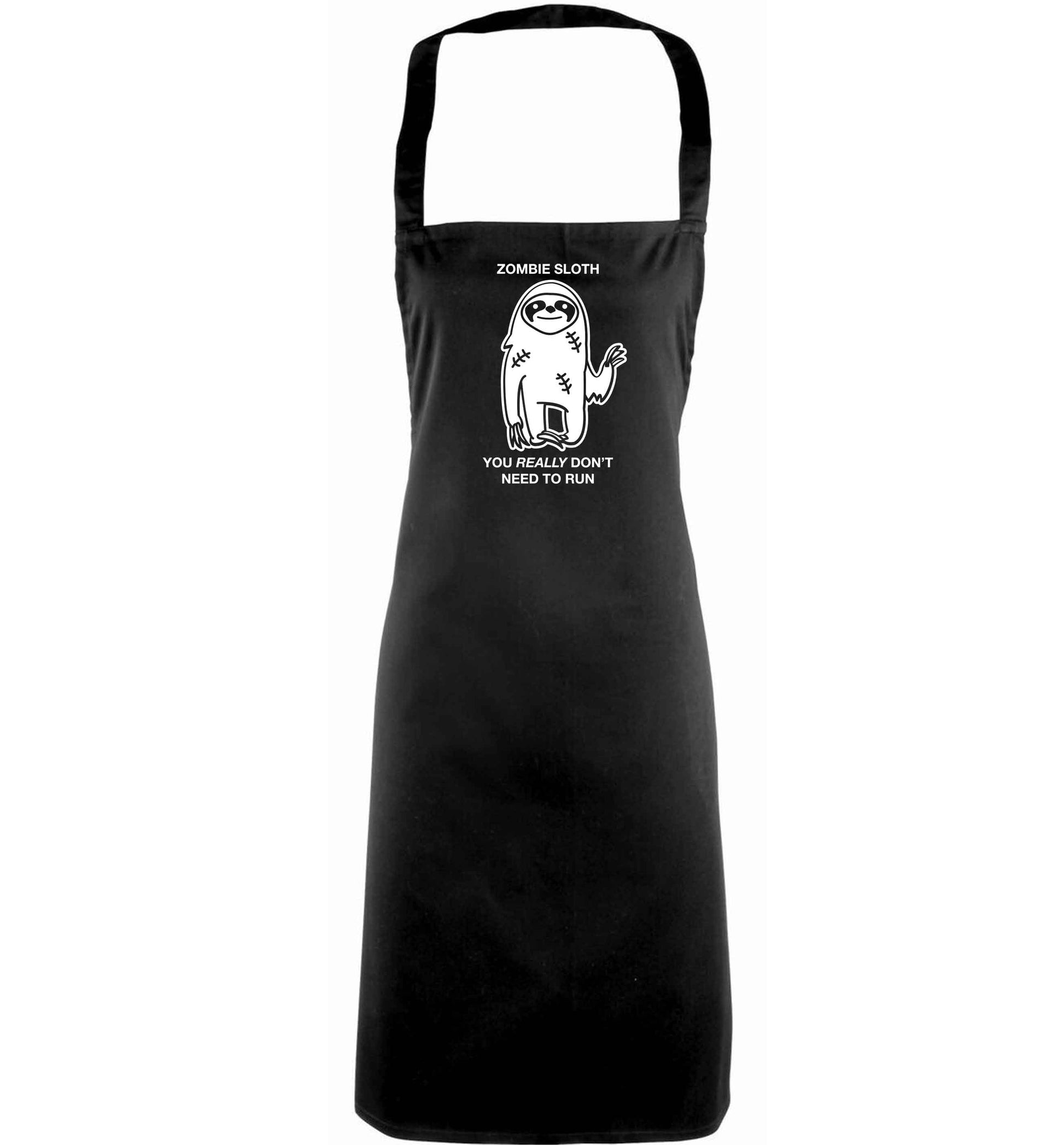 Zombie sloth you really don't need to run adults black apron