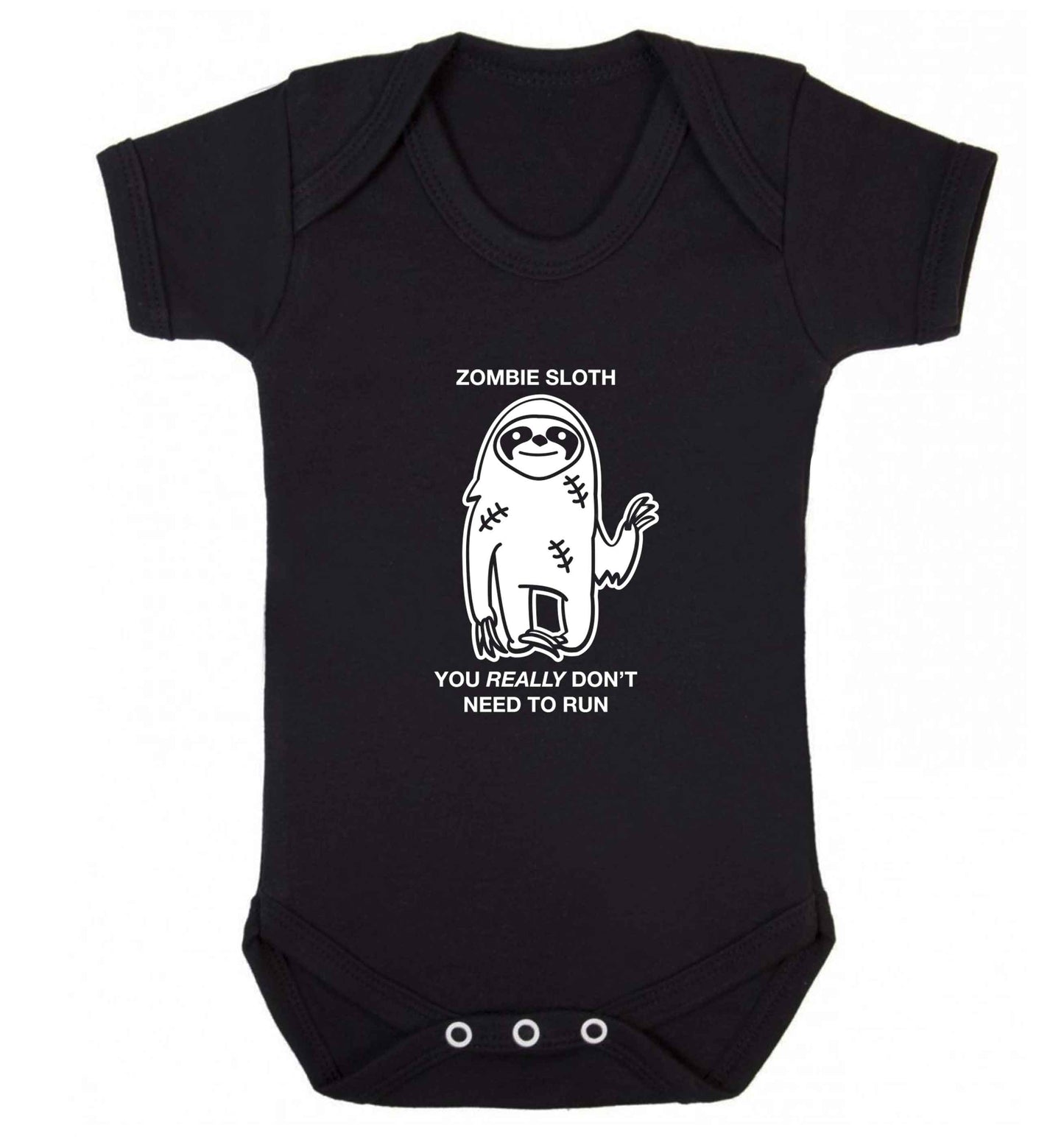 Zombie sloth you really don't need to run baby vest black 18-24 months
