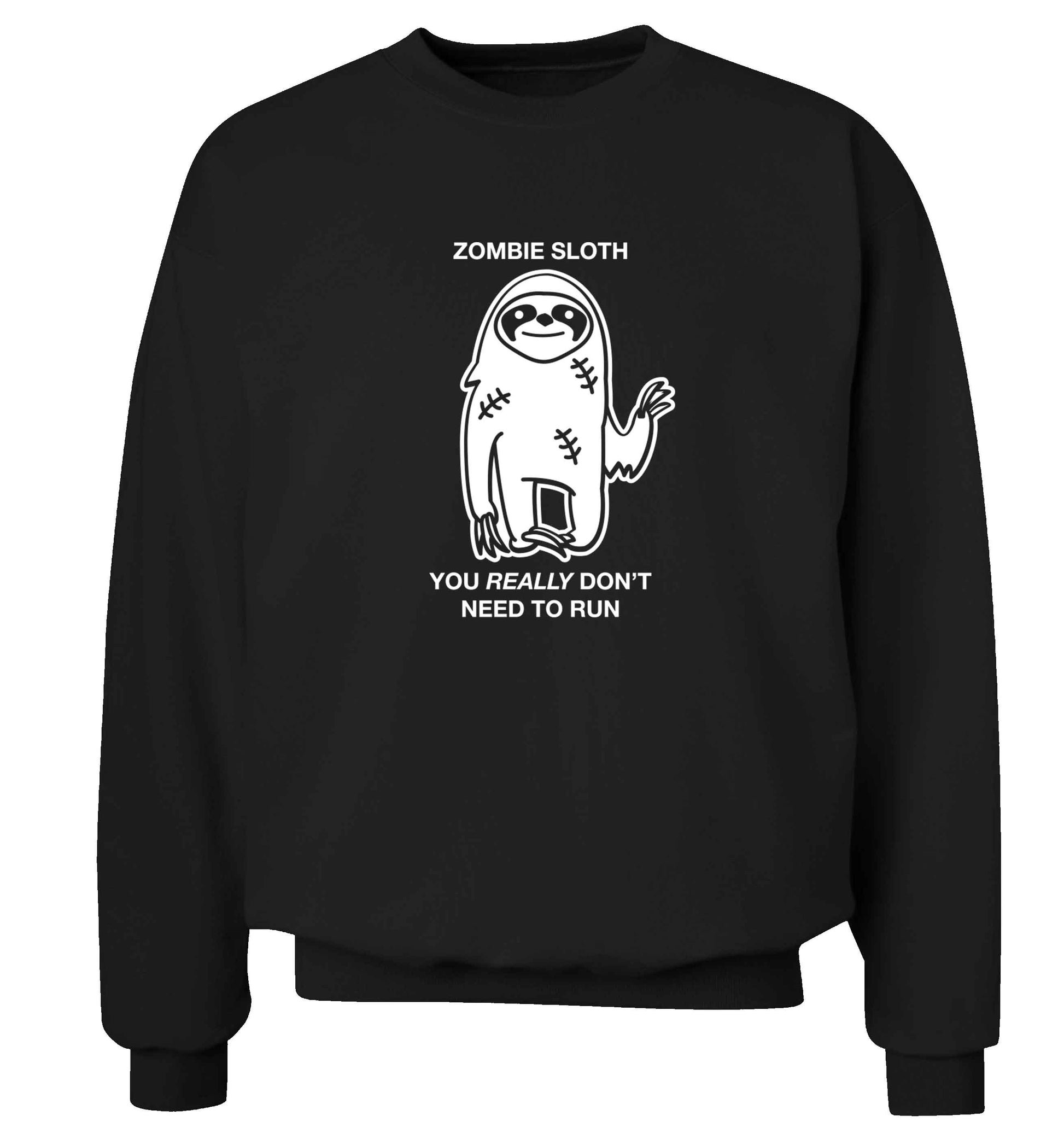 Zombie sloth you really don't need to run adult's unisex black sweater 2XL