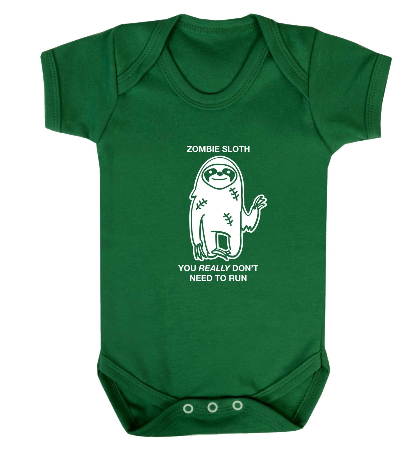 Zombie sloth you really don't need to run baby vest green 18-24 months