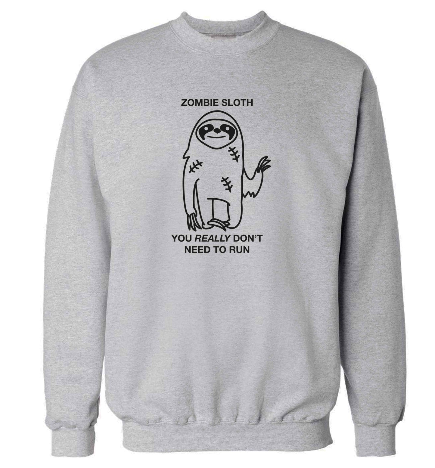 Zombie sloth you really don't need to run adult's unisex grey sweater 2XL