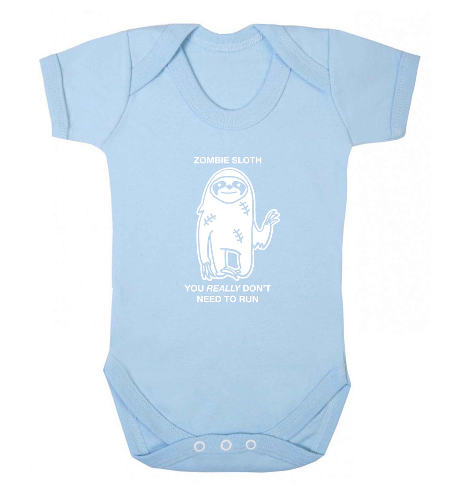 Zombie sloth you really don't need to run baby vest pale blue 18-24 months