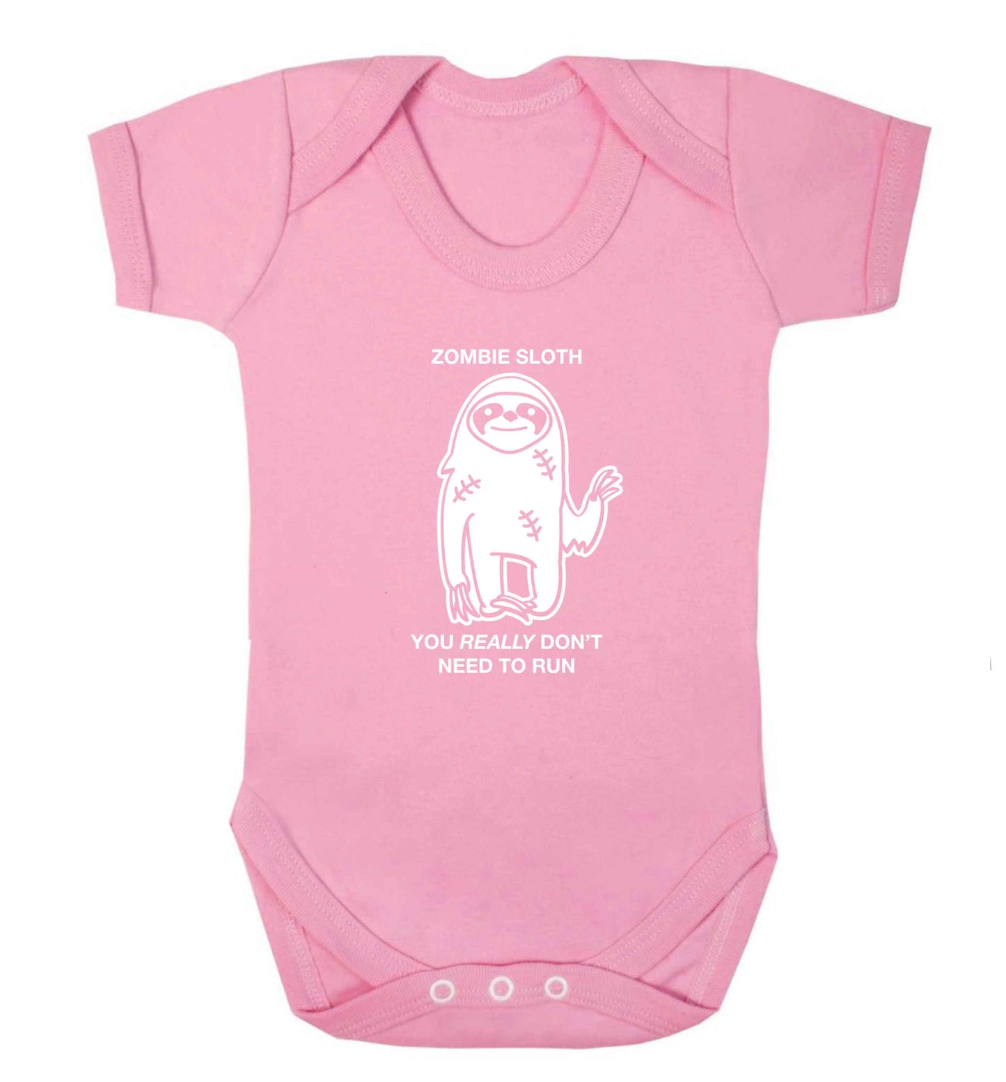 Zombie sloth you really don't need to run baby vest pale pink 18-24 months