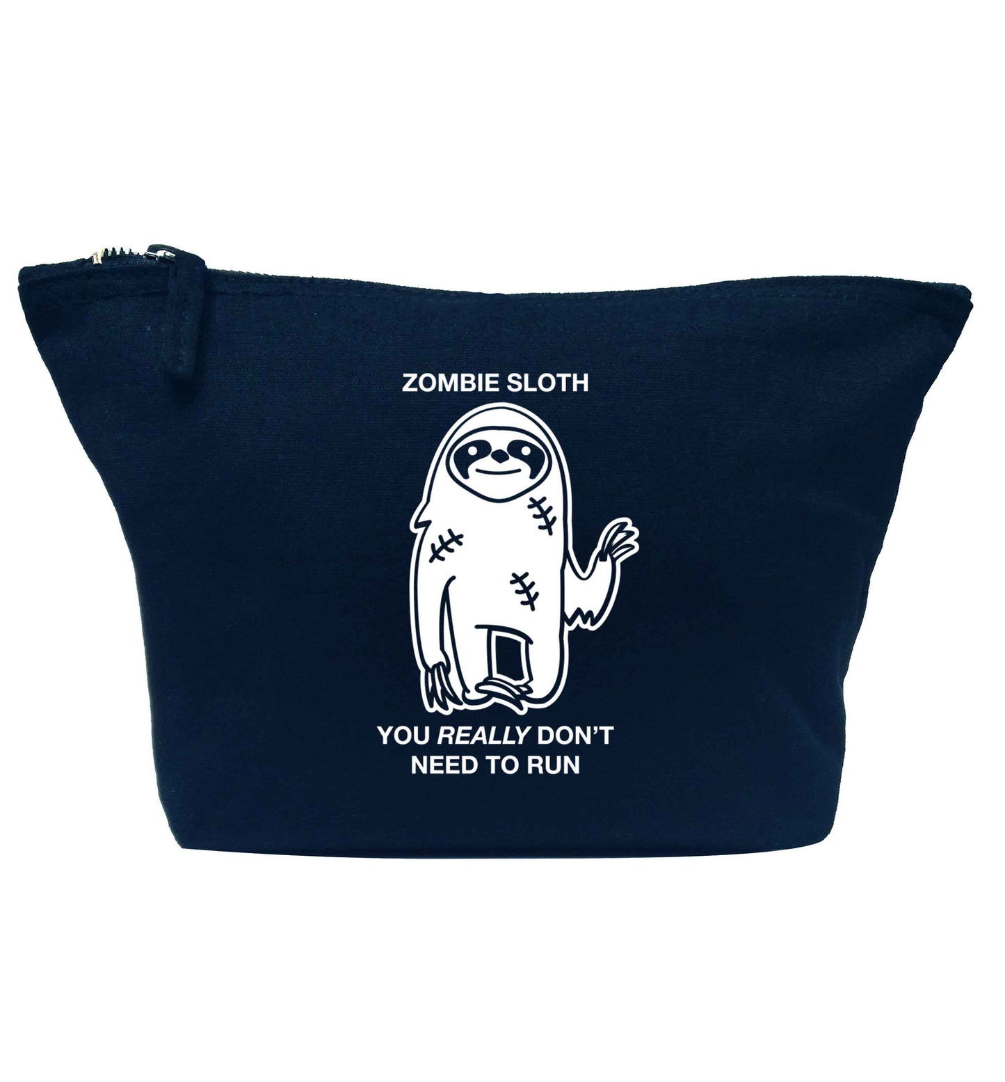 Zombie sloth you really don't need to run navy makeup bag