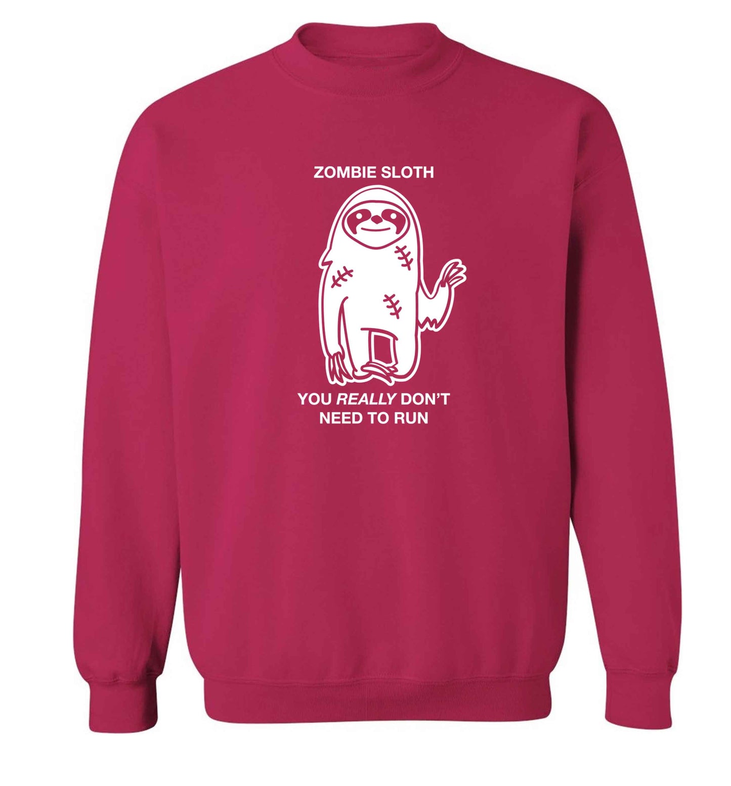 Zombie sloth you really don't need to run adult's unisex pink sweater 2XL