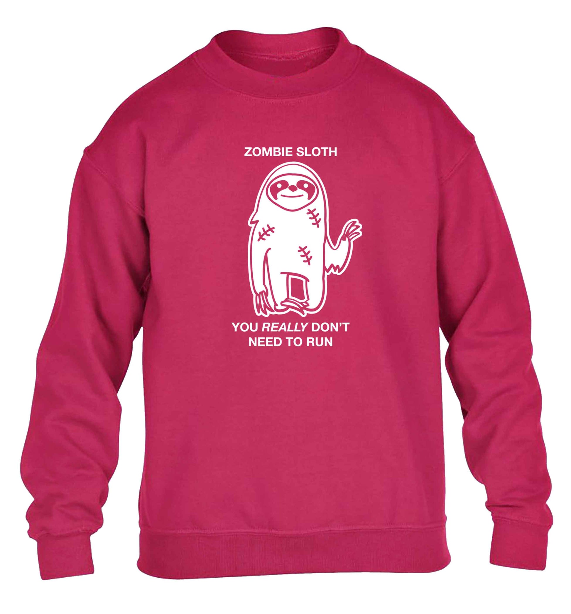 Zombie sloth you really don't need to run children's pink sweater 12-13 Years