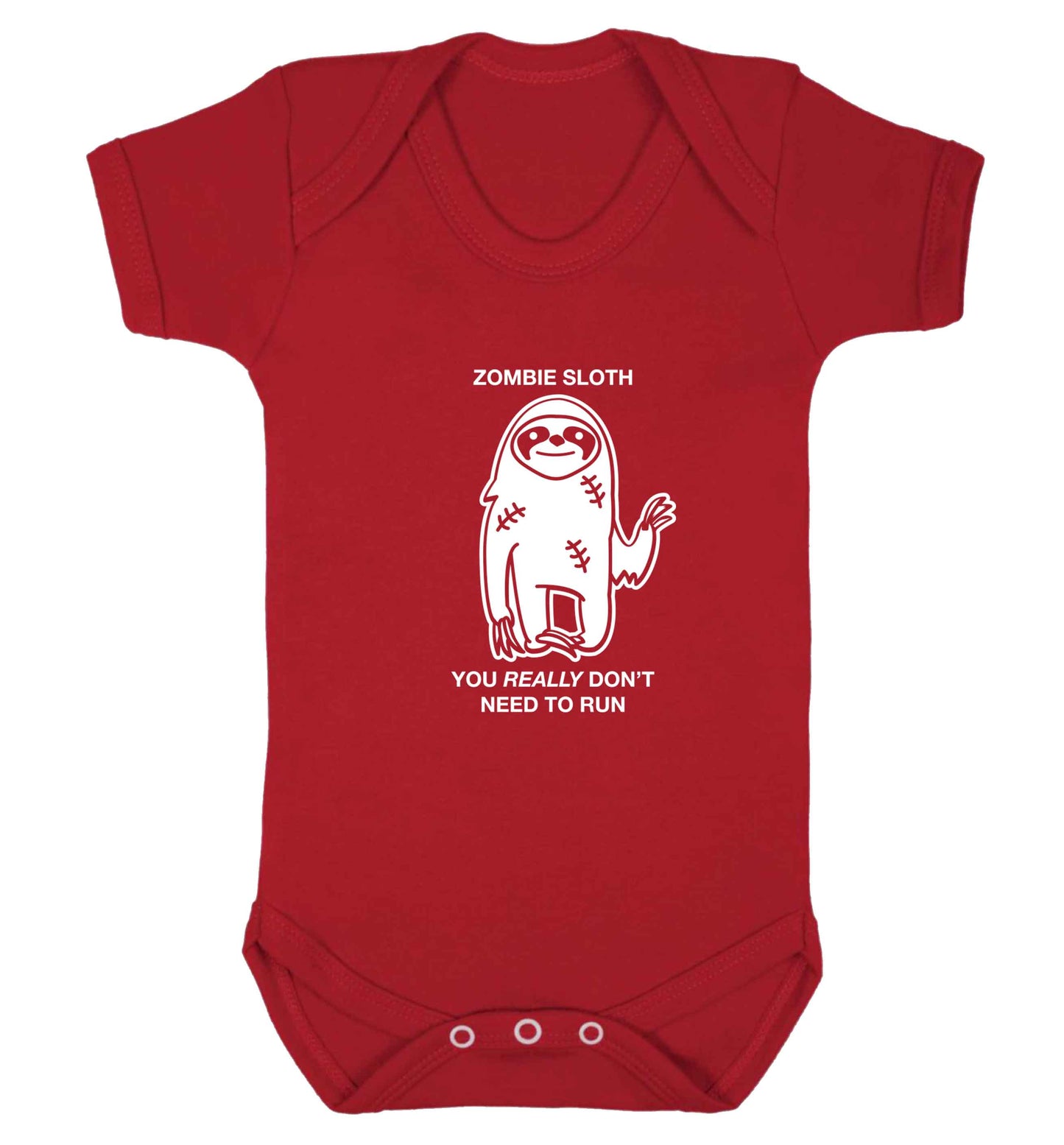 Zombie sloth you really don't need to run baby vest red 18-24 months