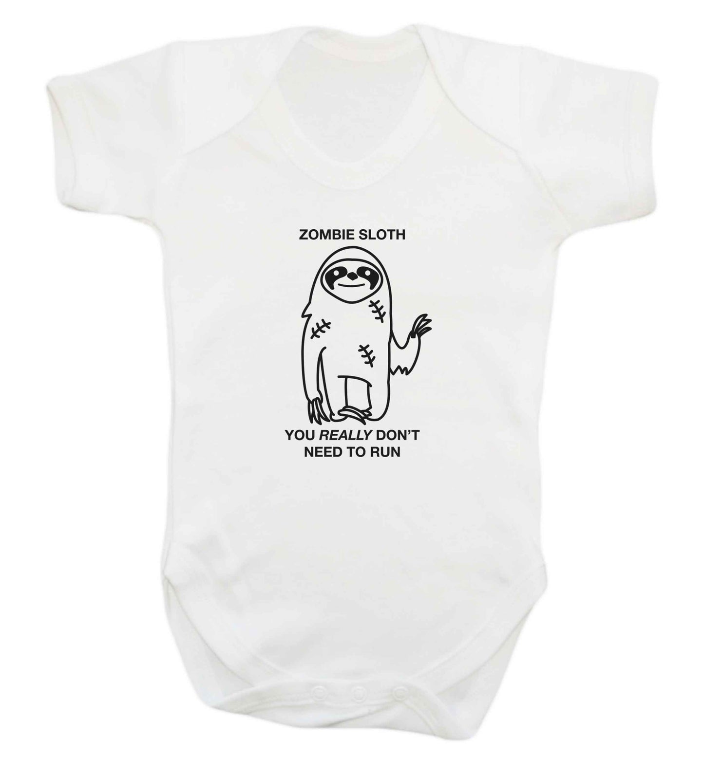Zombie sloth you really don't need to run baby vest white 18-24 months