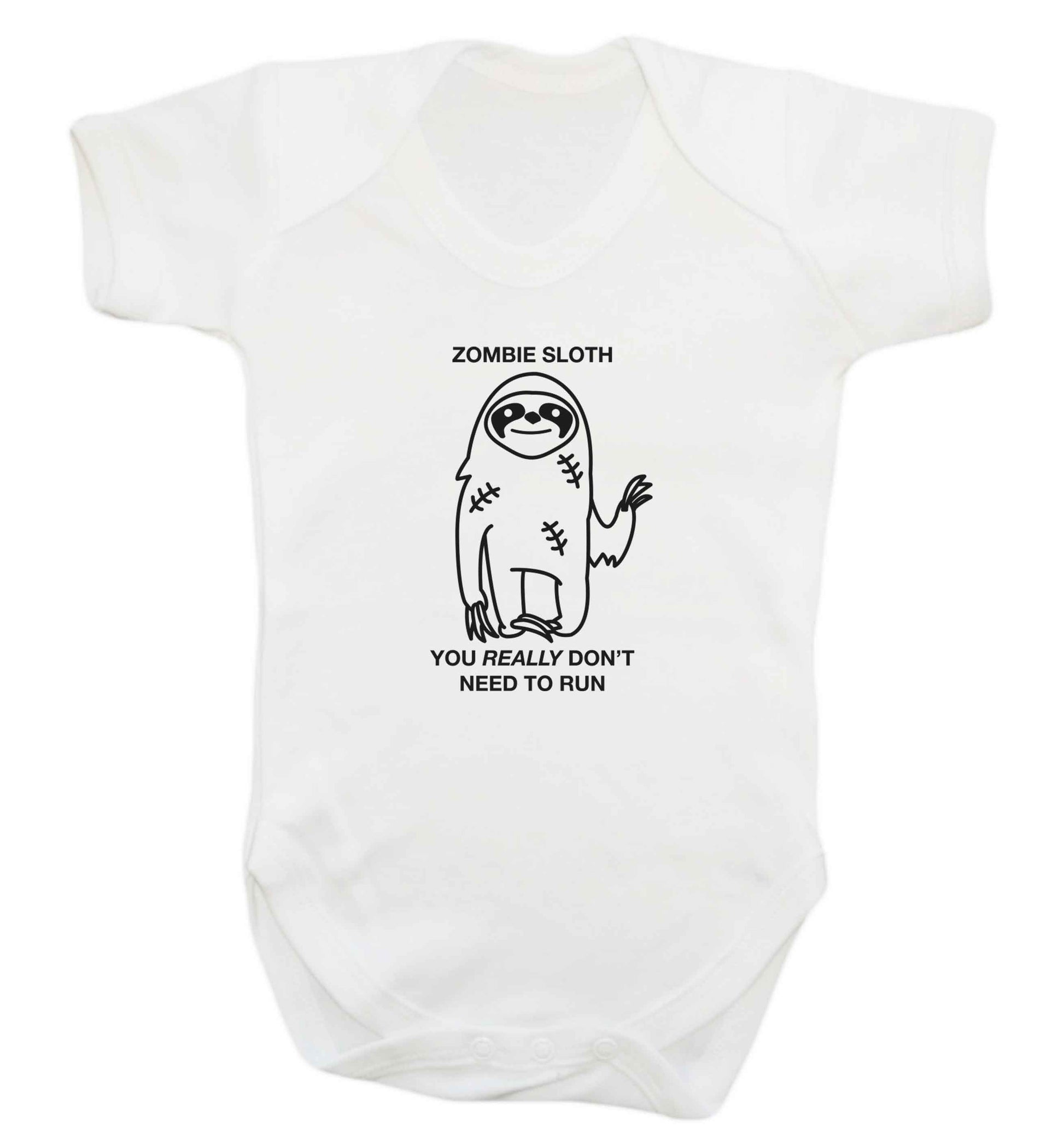 Zombie sloth you really don't need to run baby vest white 18-24 months