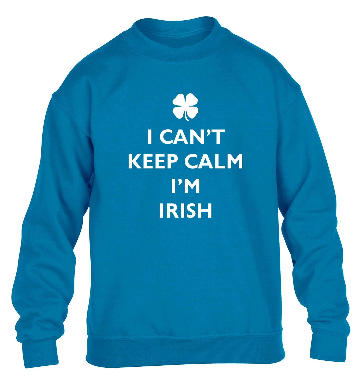 I can't keep calm I'm Irish children's blue sweater 12-13 Years