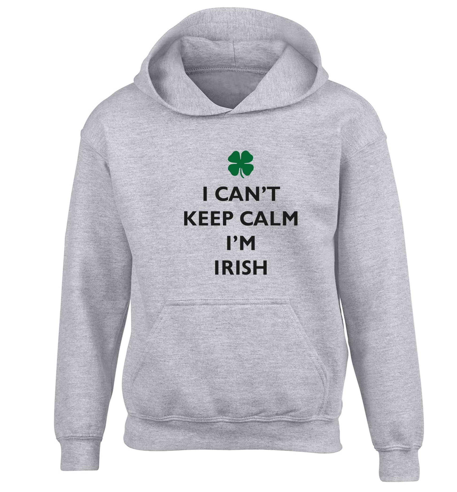 I can't keep calm I'm Irish children's grey hoodie 12-13 Years