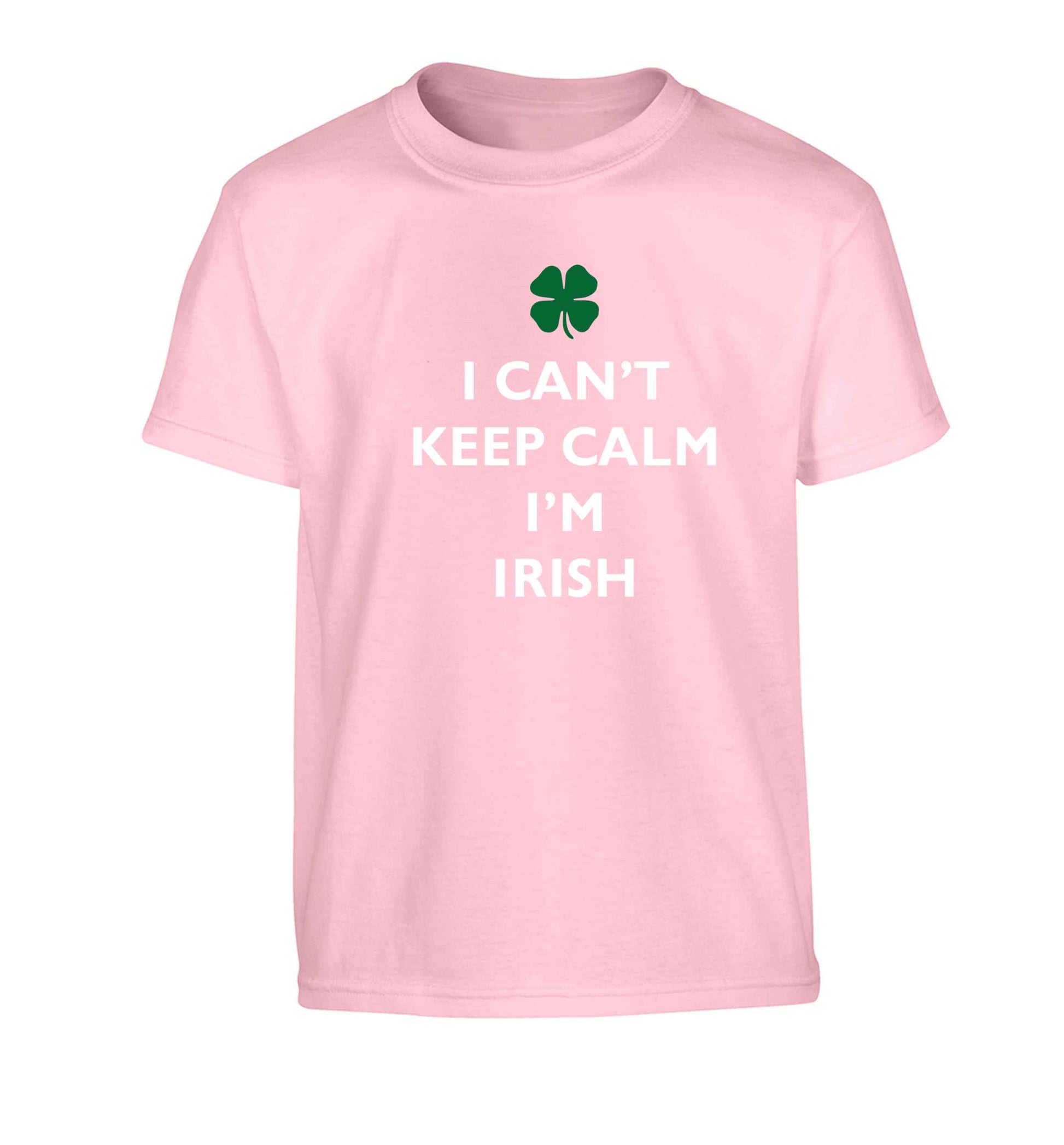 I can't keep calm I'm Irish Children's light pink Tshirt 12-13 Years
