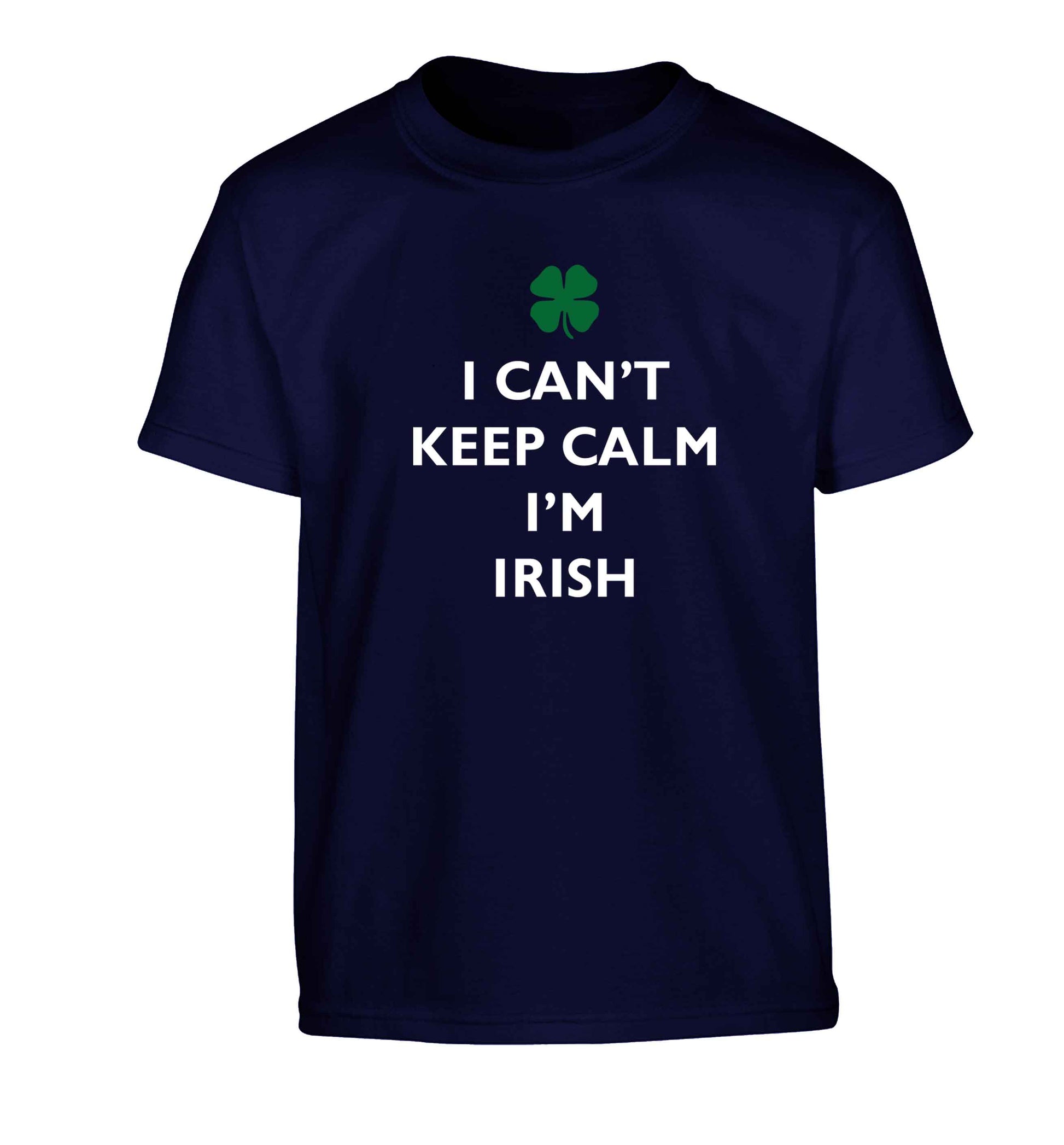 I can't keep calm I'm Irish Children's navy Tshirt 12-13 Years