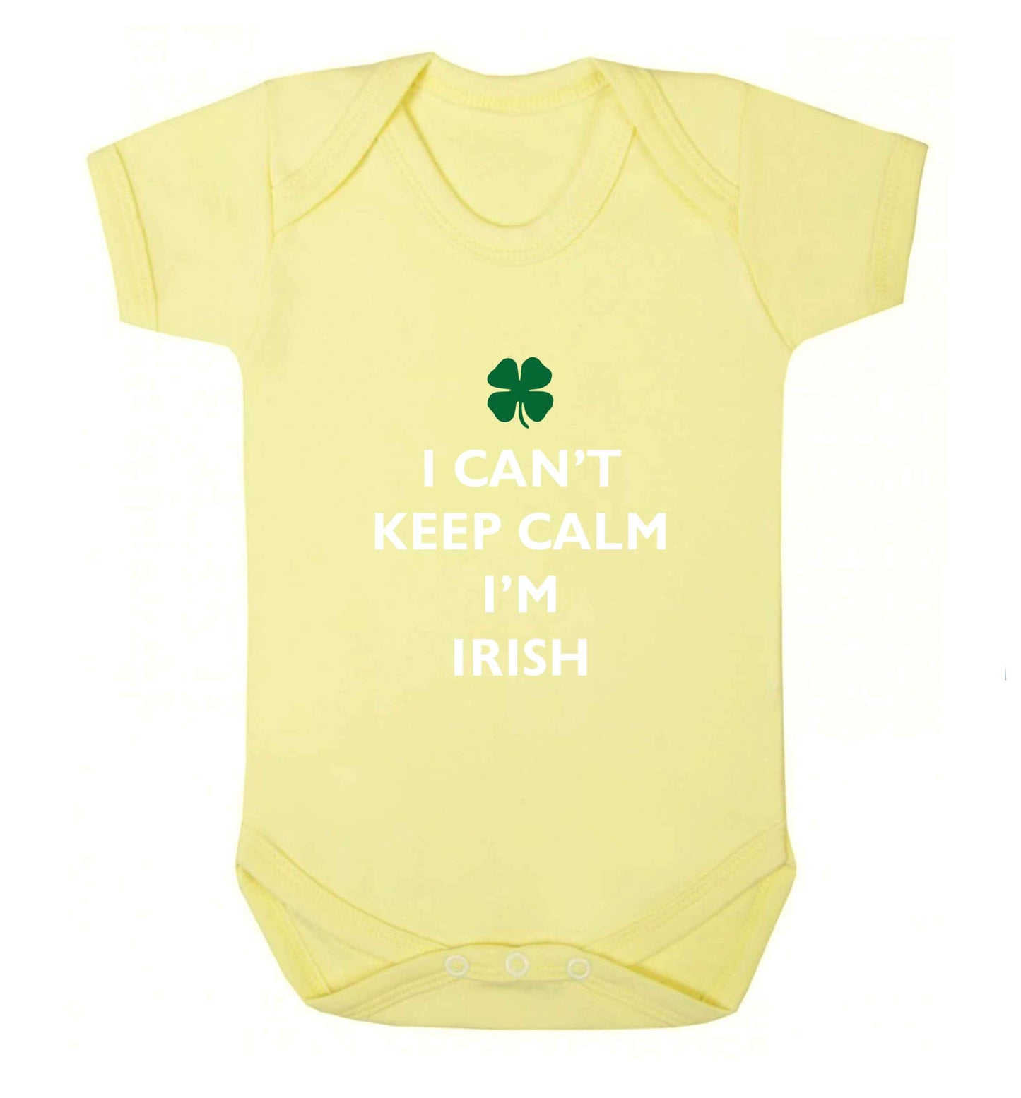 I can't keep calm I'm Irish baby vest pale yellow 18-24 months