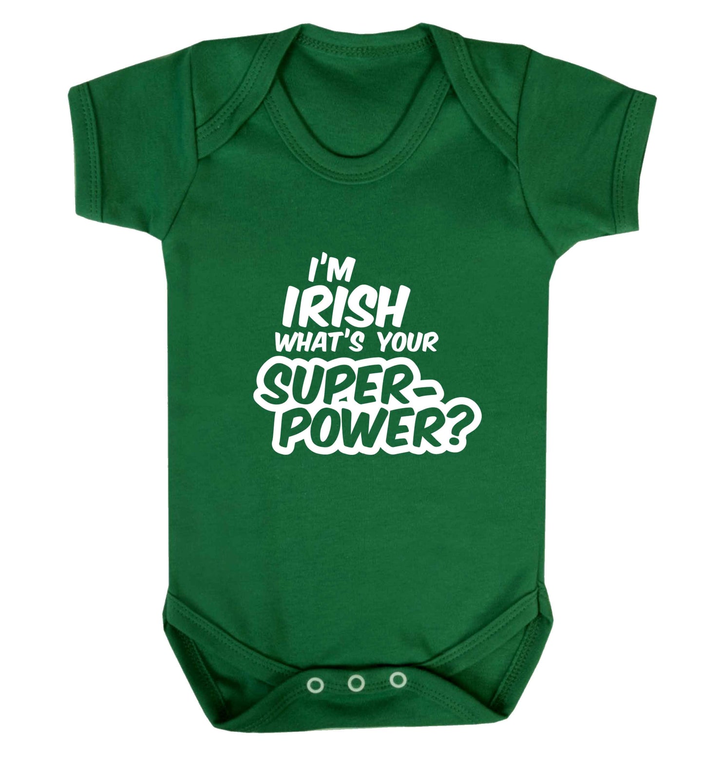 I'm Irish what's your superpower? baby vest green 18-24 months
