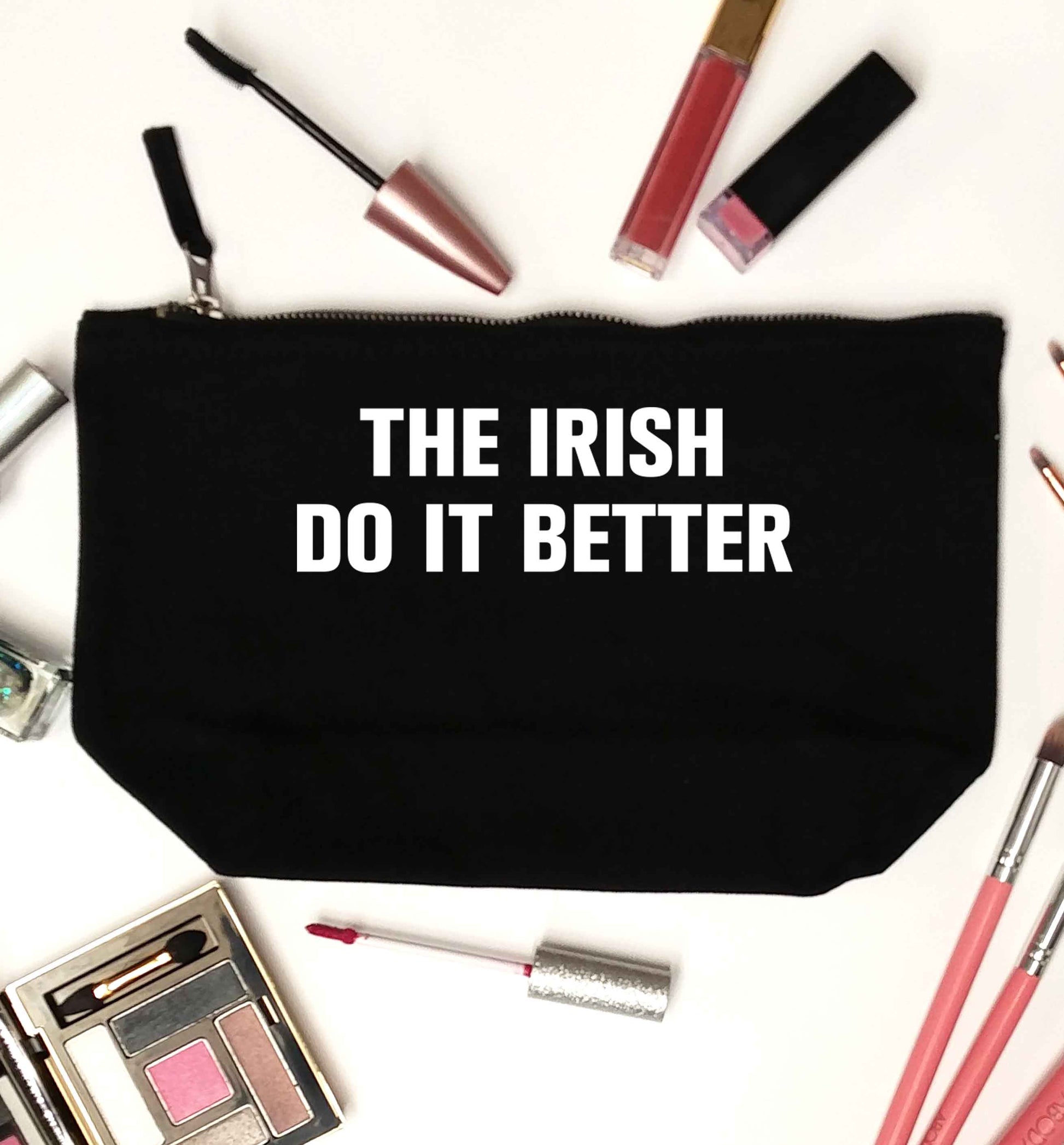 The Irish do it better black makeup bag