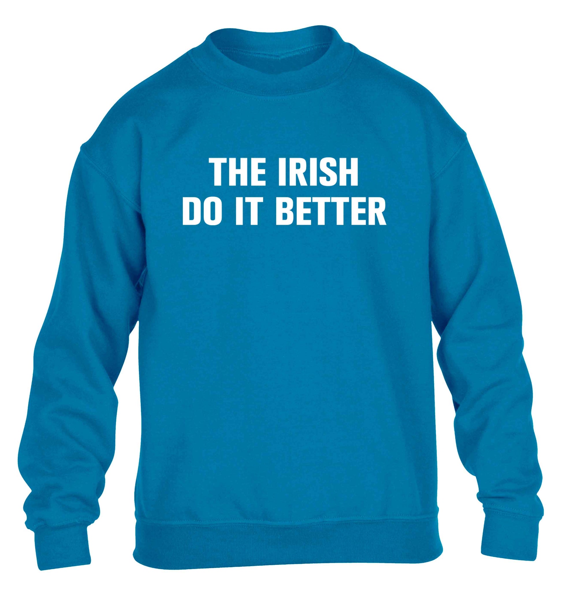 The Irish do it better children's blue sweater 12-13 Years