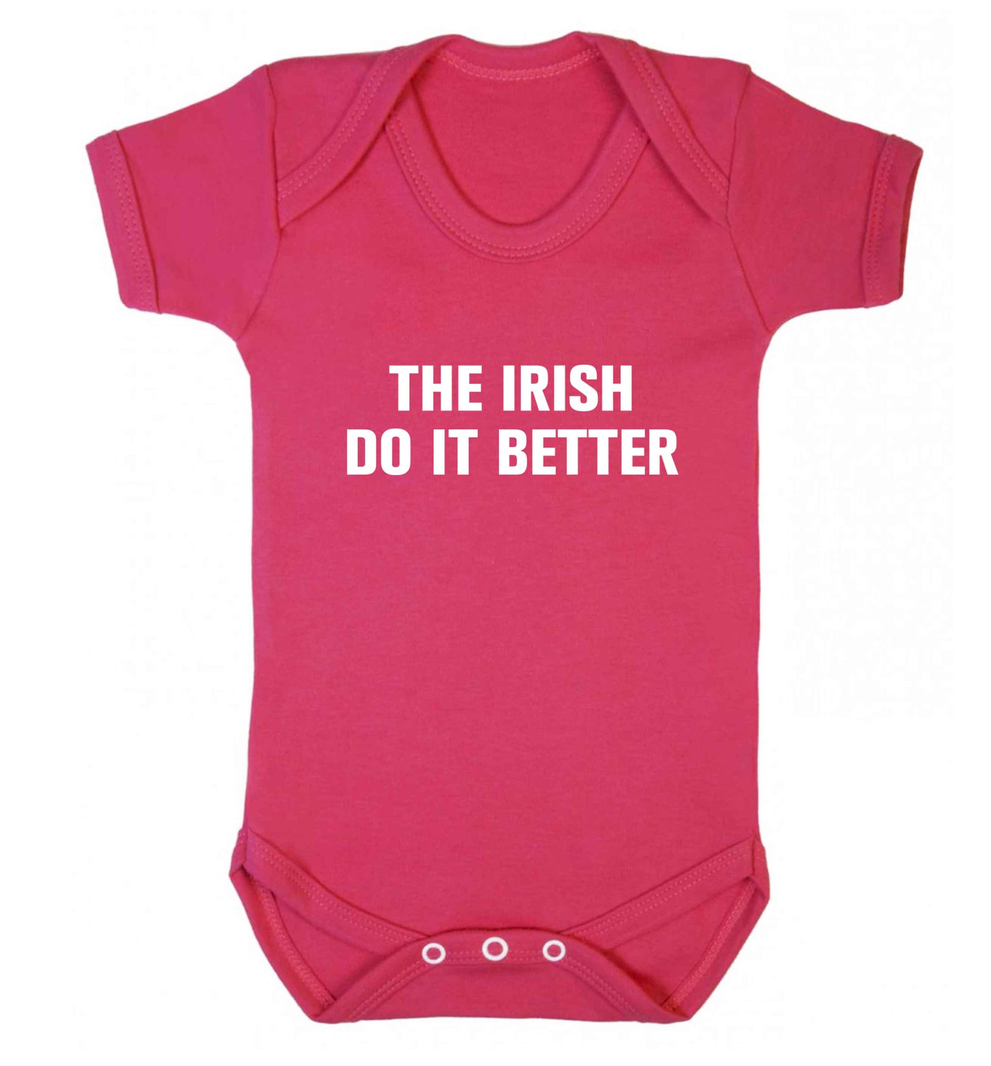 The Irish do it better baby vest dark pink 18-24 months