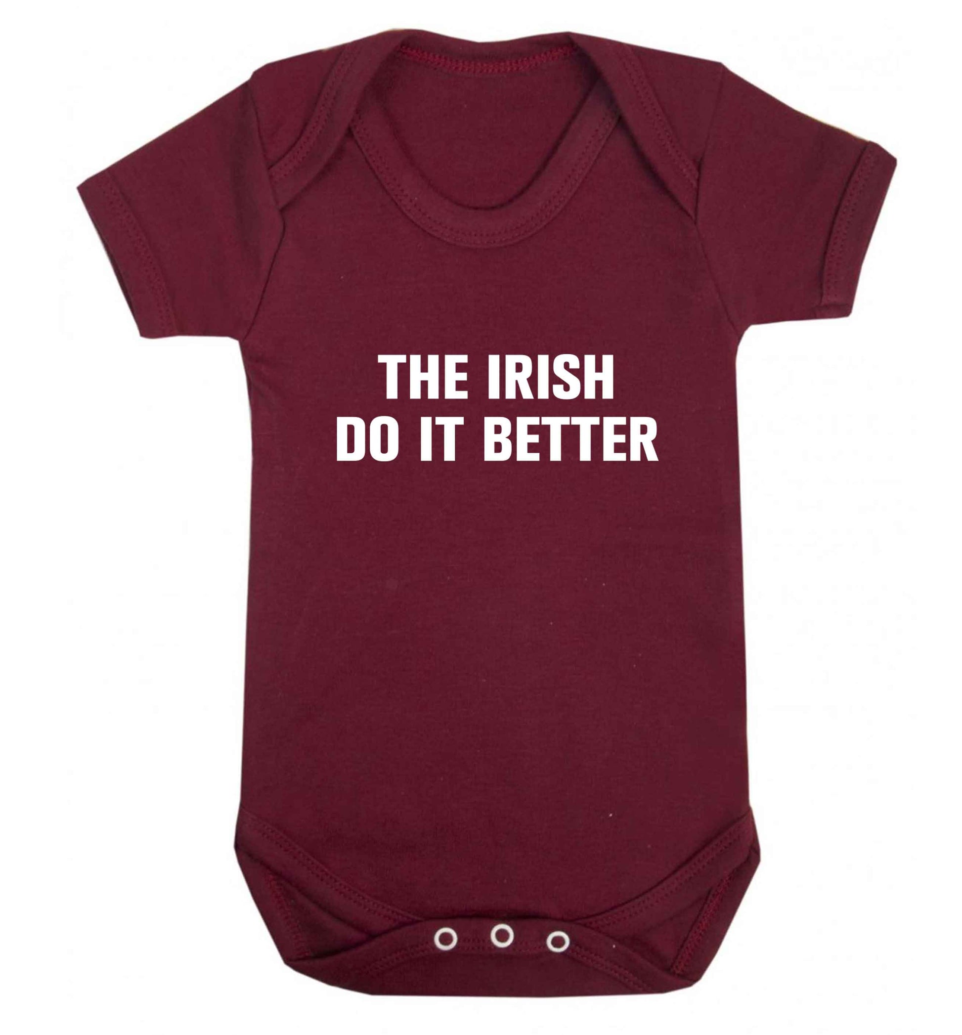 The Irish do it better baby vest maroon 18-24 months