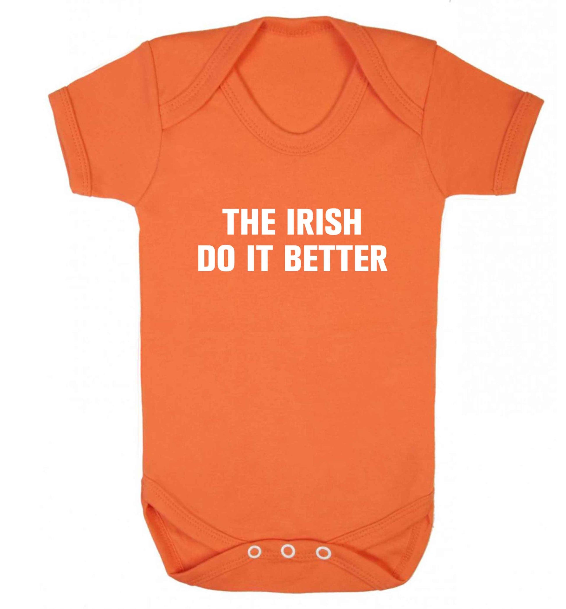 The Irish do it better baby vest orange 18-24 months