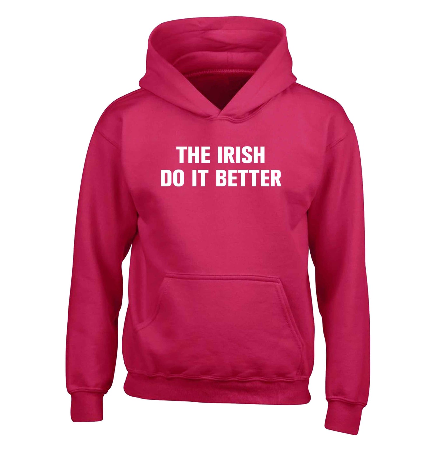 The Irish do it better children's pink hoodie 12-13 Years