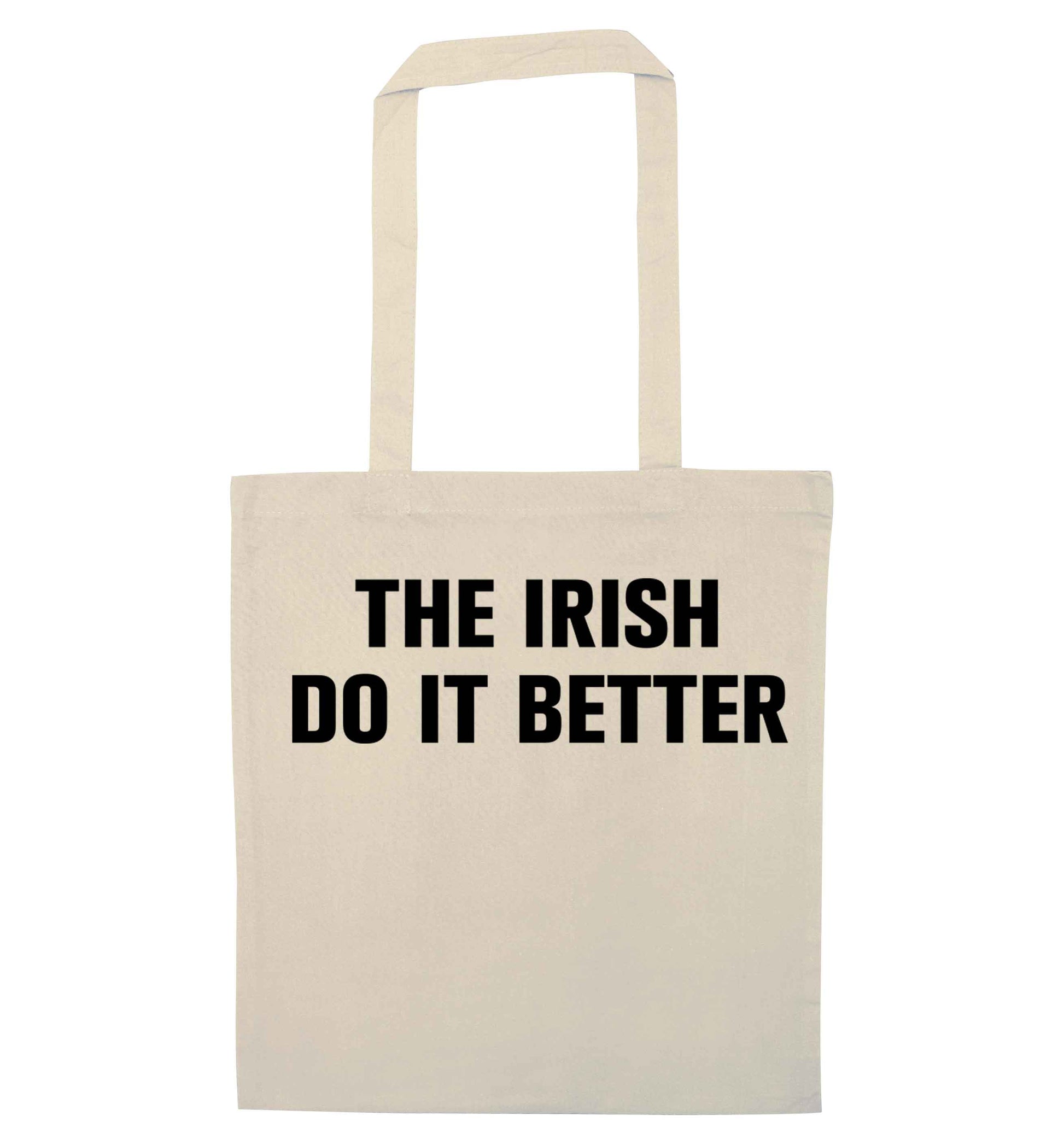 The Irish do it better natural tote bag