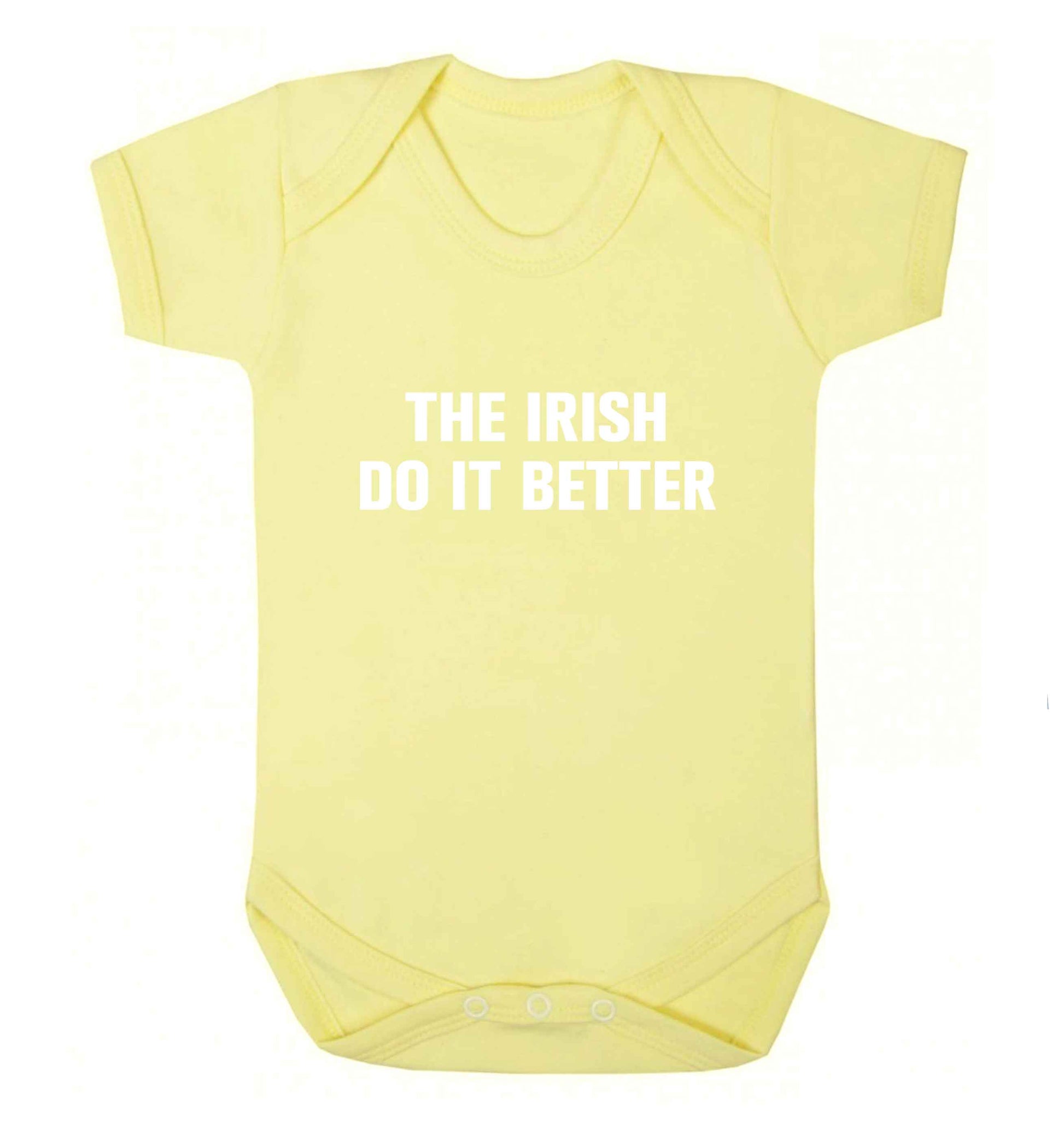 The Irish do it better baby vest pale yellow 18-24 months