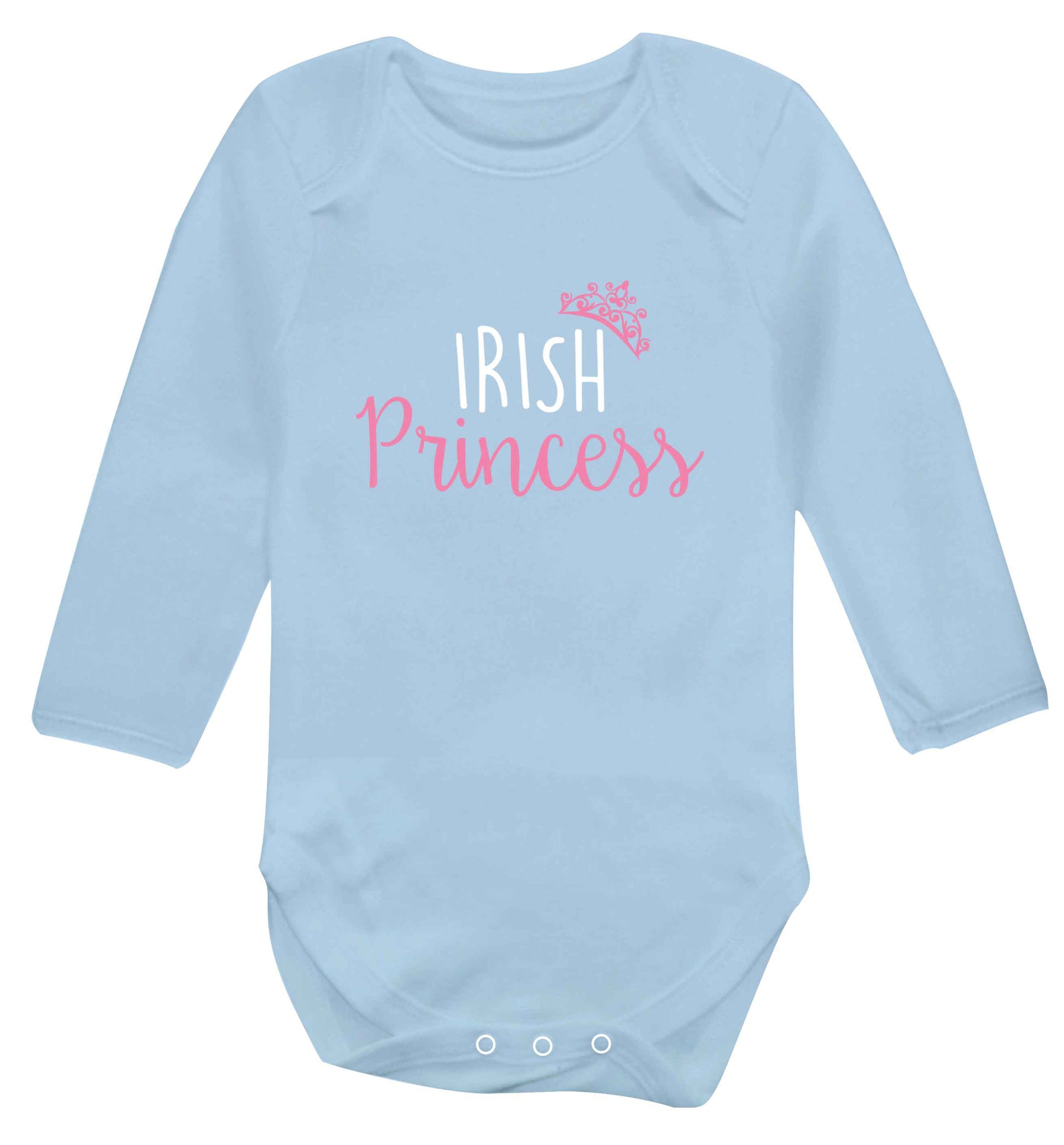 Irish princess baby vest long sleeved pale blue 6-12 months