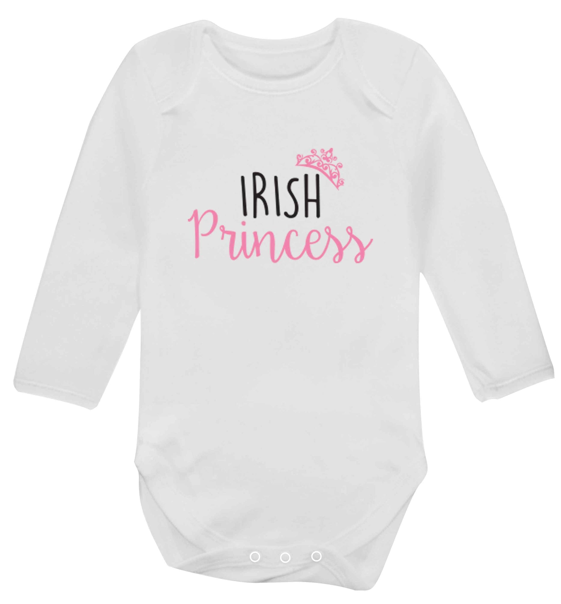Irish princess baby vest long sleeved white 6-12 months
