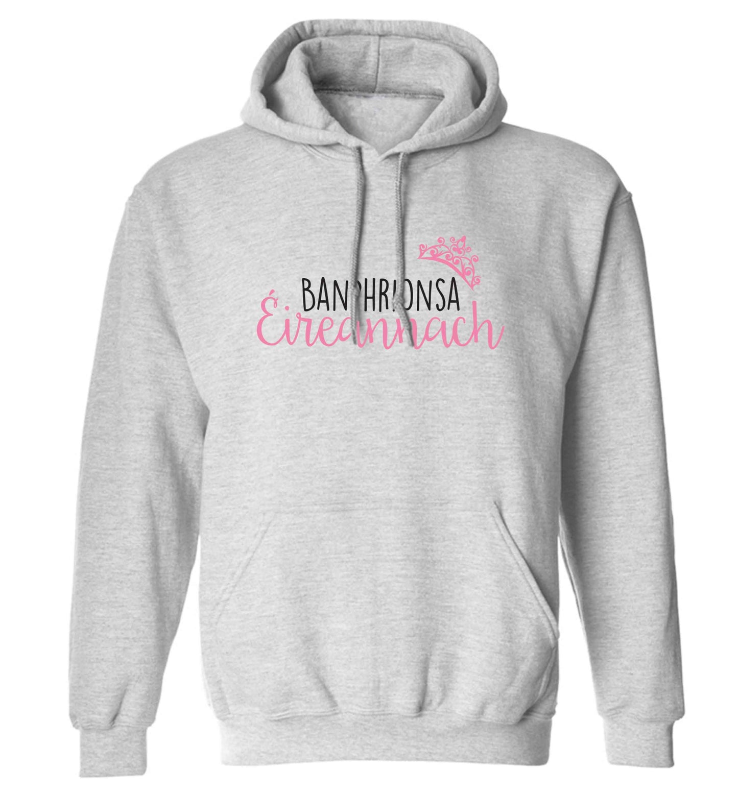 Banphrionsa eireannach adults unisex grey hoodie 2XL