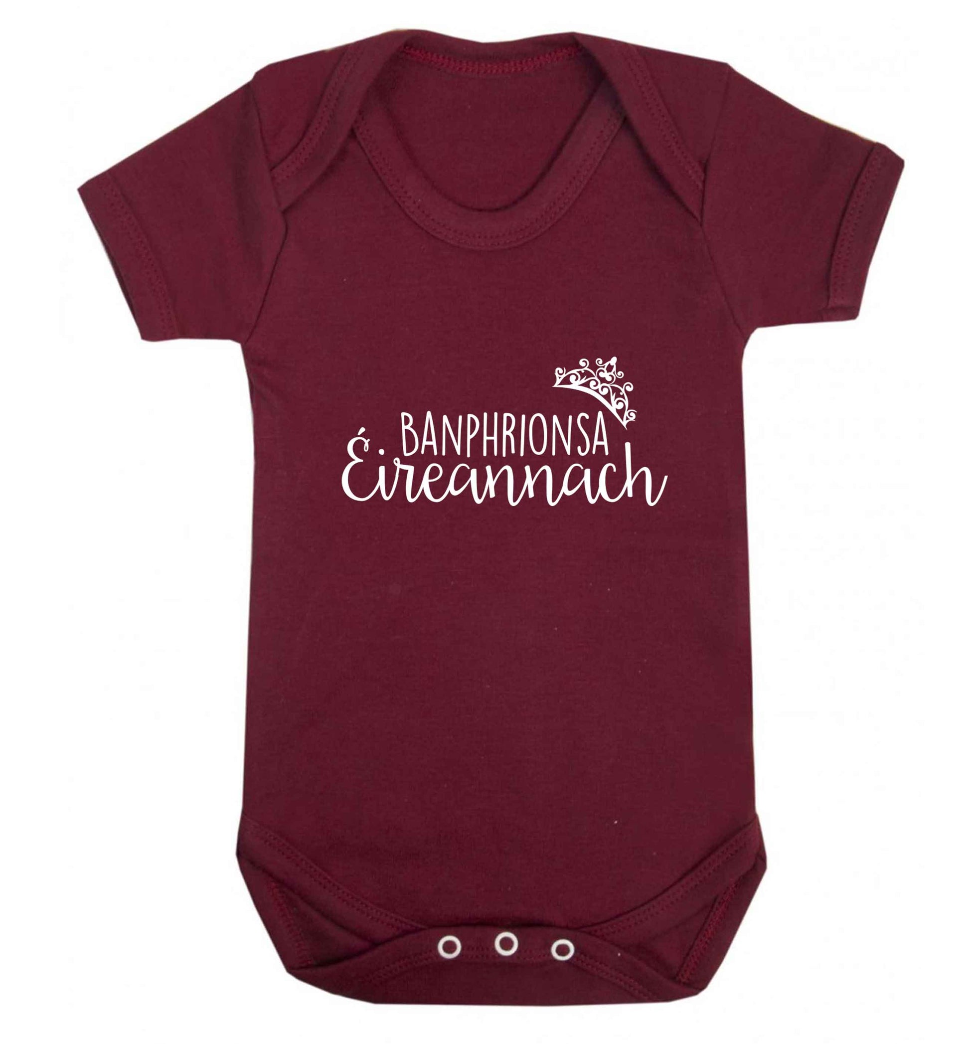 Banphrionsa eireannach baby vest maroon 18-24 months