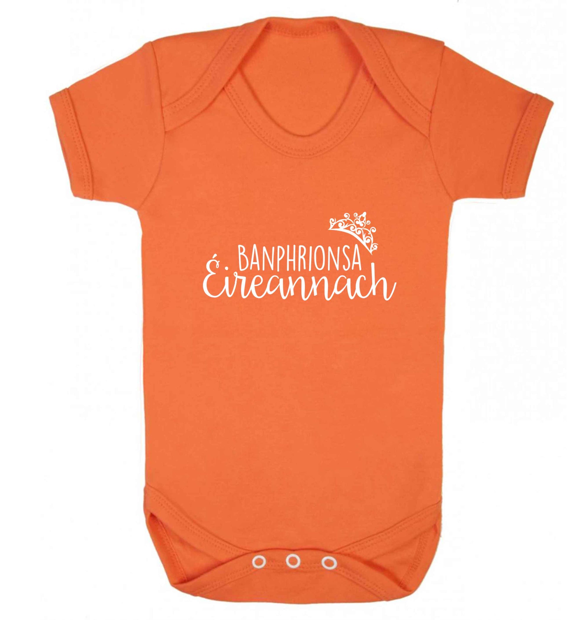 Banphrionsa eireannach baby vest orange 18-24 months