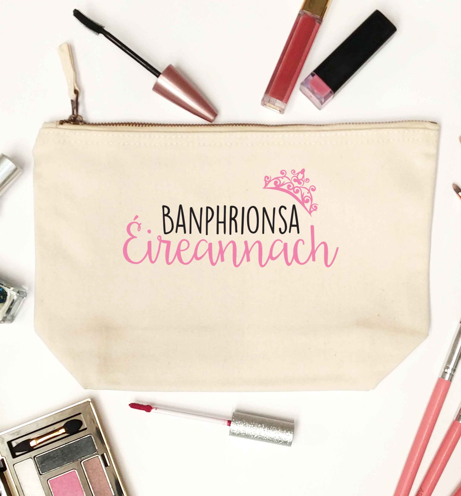 Banphrionsa eireannach natural makeup bag