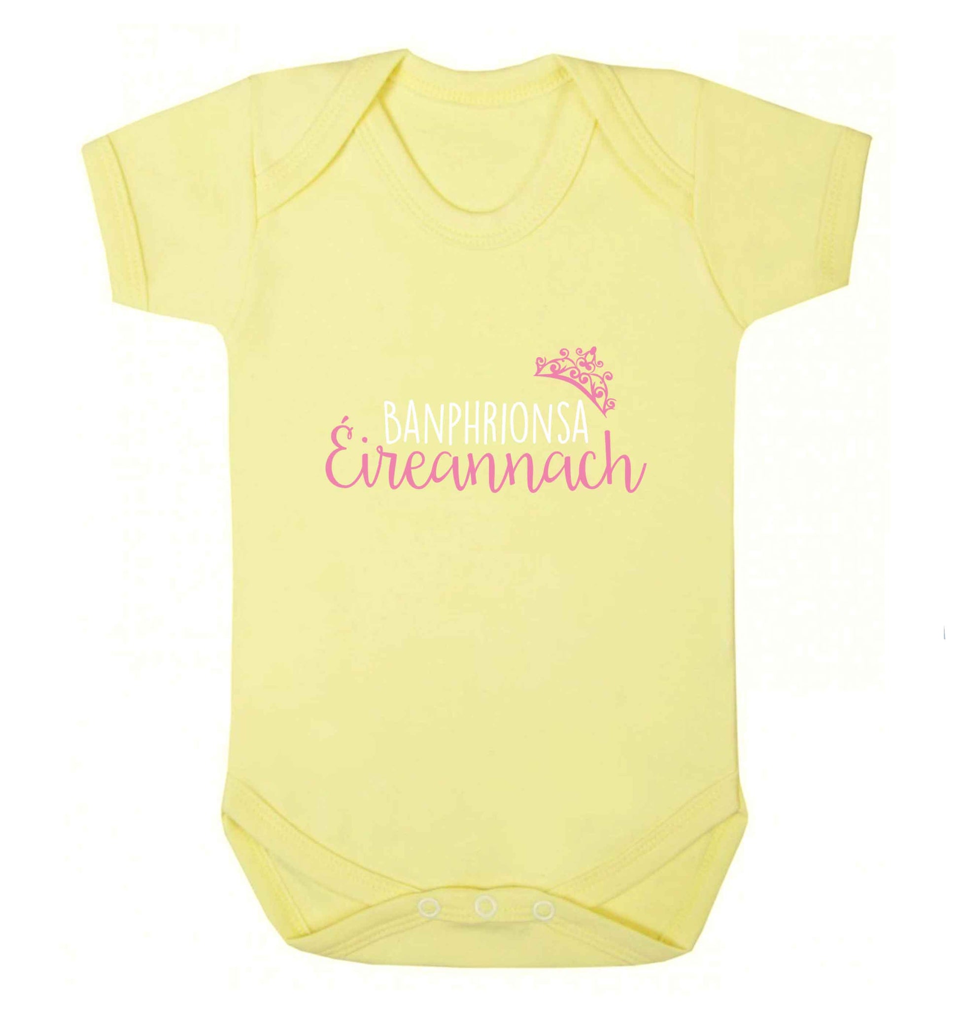 Banphrionsa eireannach baby vest pale yellow 18-24 months
