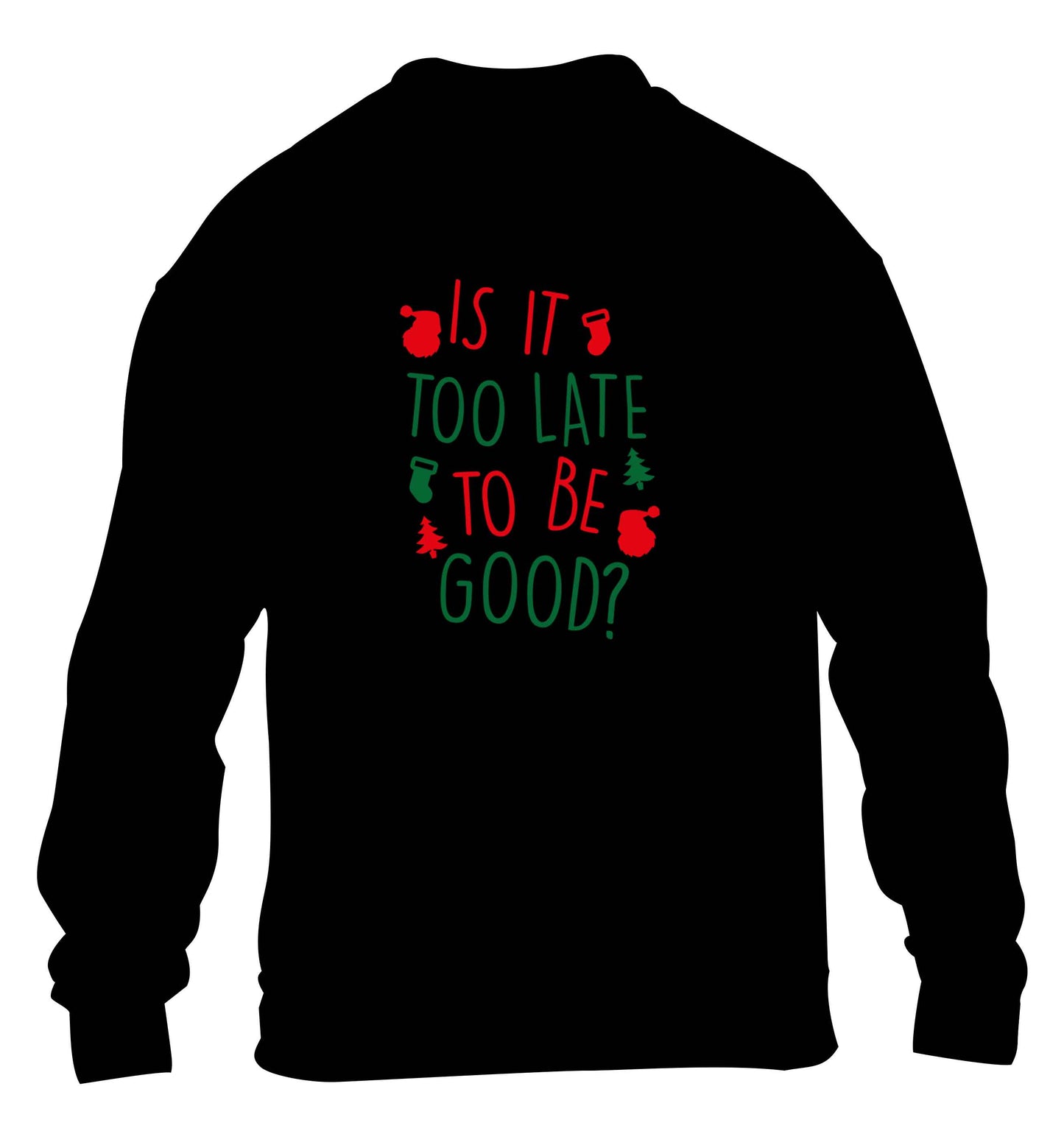 Too Late to be Good children's black sweater 12-13 Years