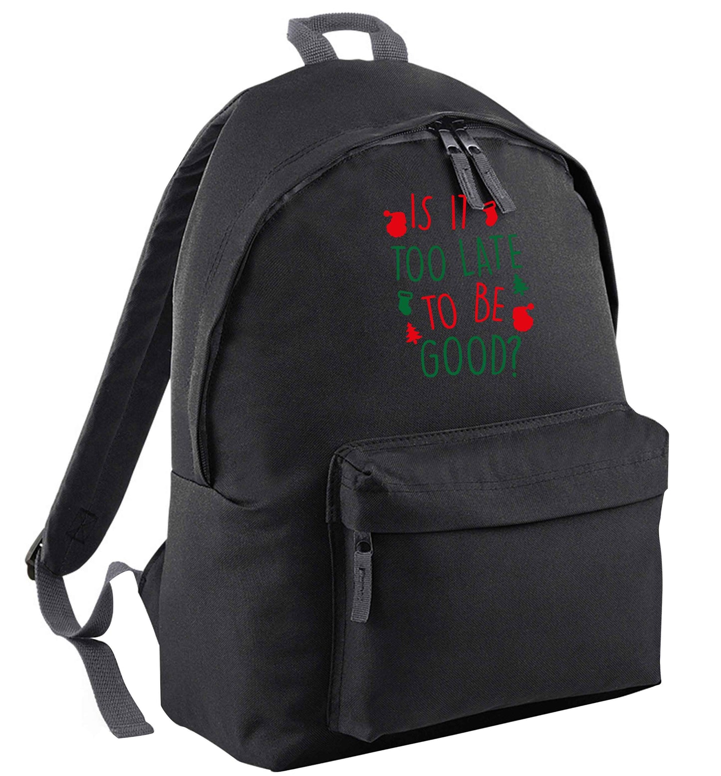 Too Late to be Good black adults backpack