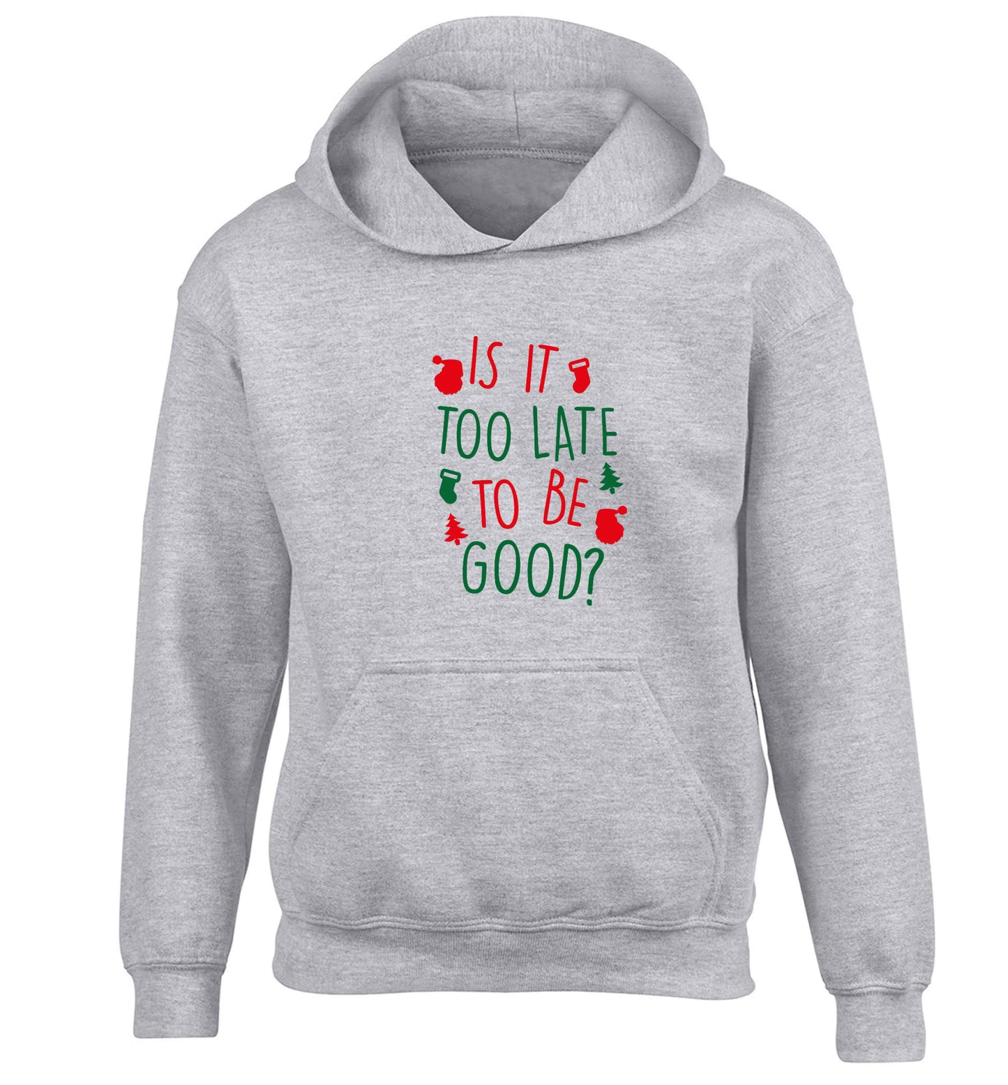 Too Late to be Good children's grey hoodie 12-13 Years