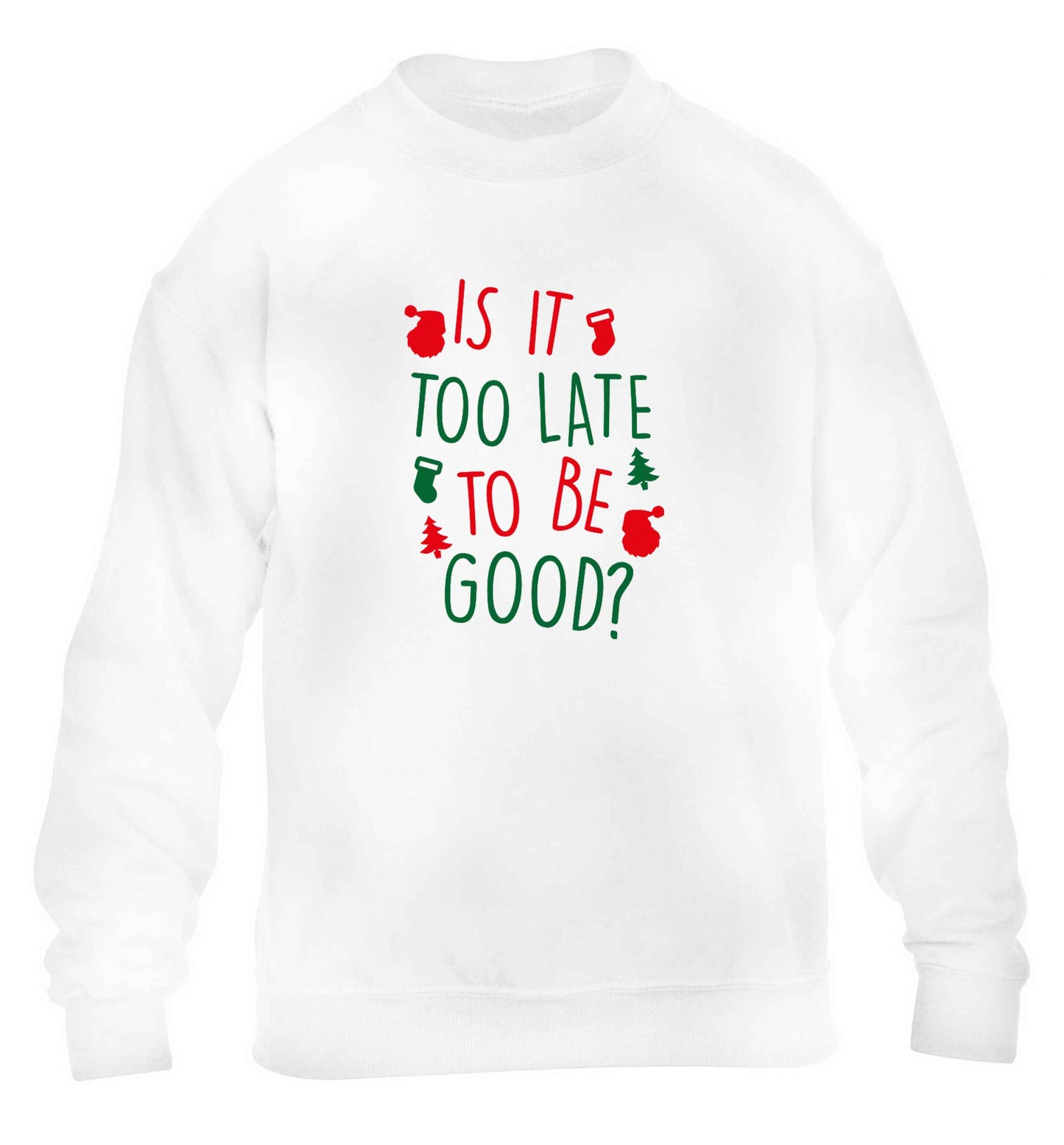 Too Late to be Good children's white sweater 12-13 Years