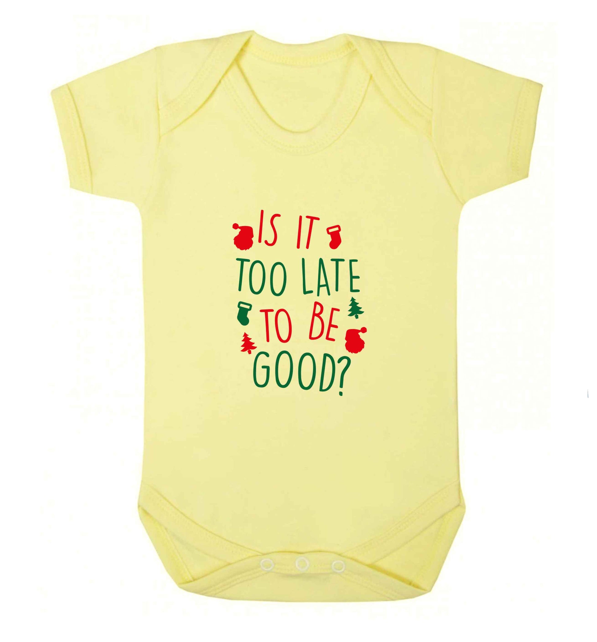 Too Late to be Good baby vest pale yellow 18-24 months