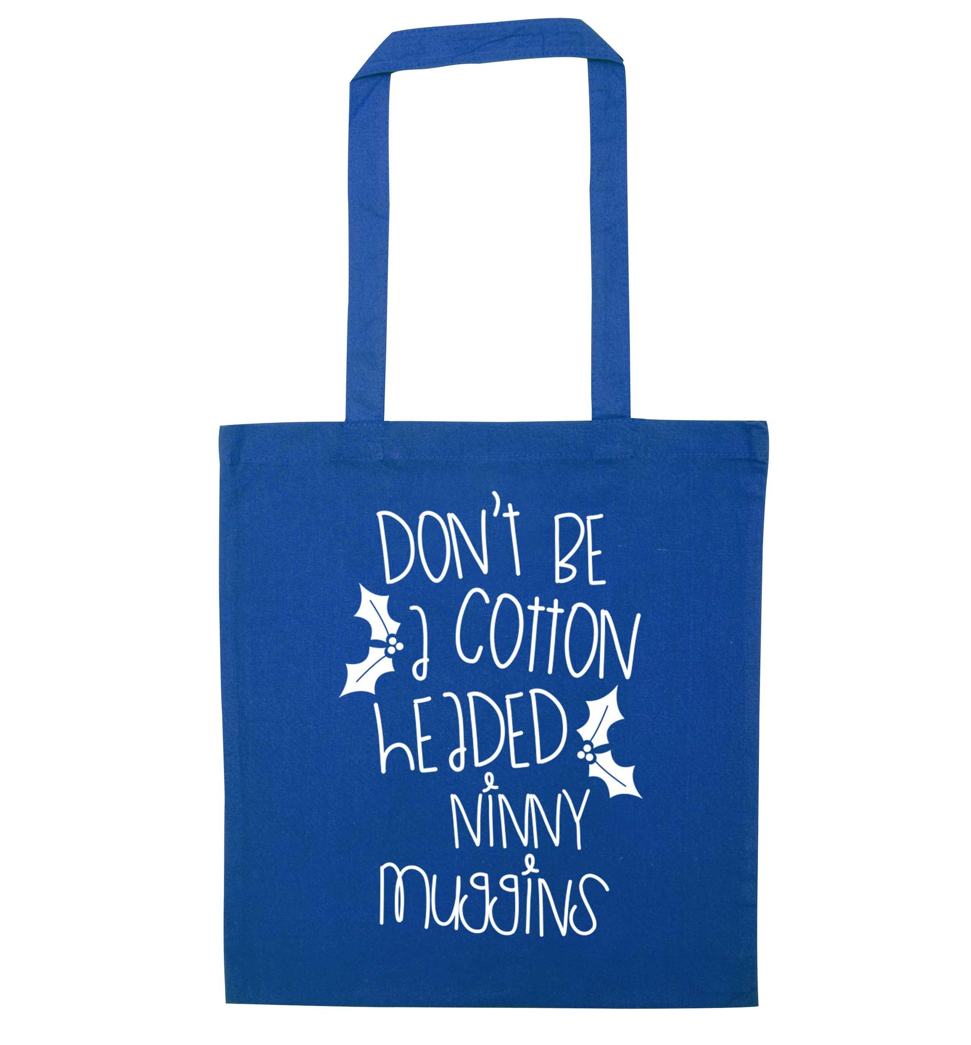 Too Late to be Good blue tote bag
