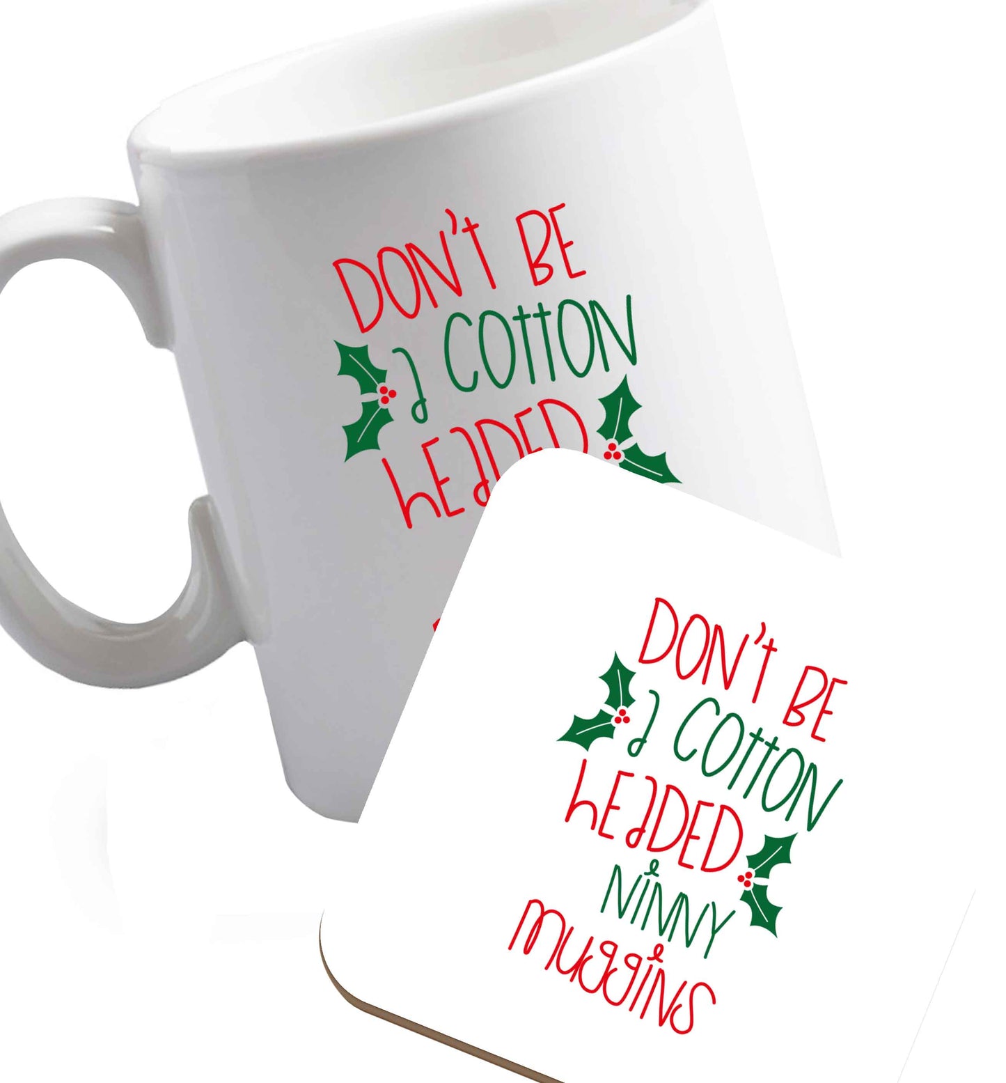 10 oz Favourite Type Pan Pancake ceramic mug and coaster set right handed