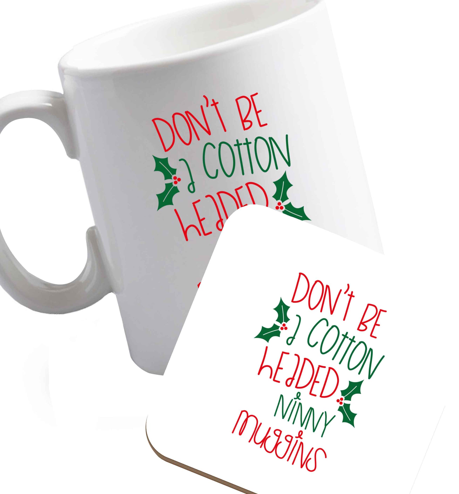 10 oz Favourite Type Pan Pancake ceramic mug and coaster set right handed